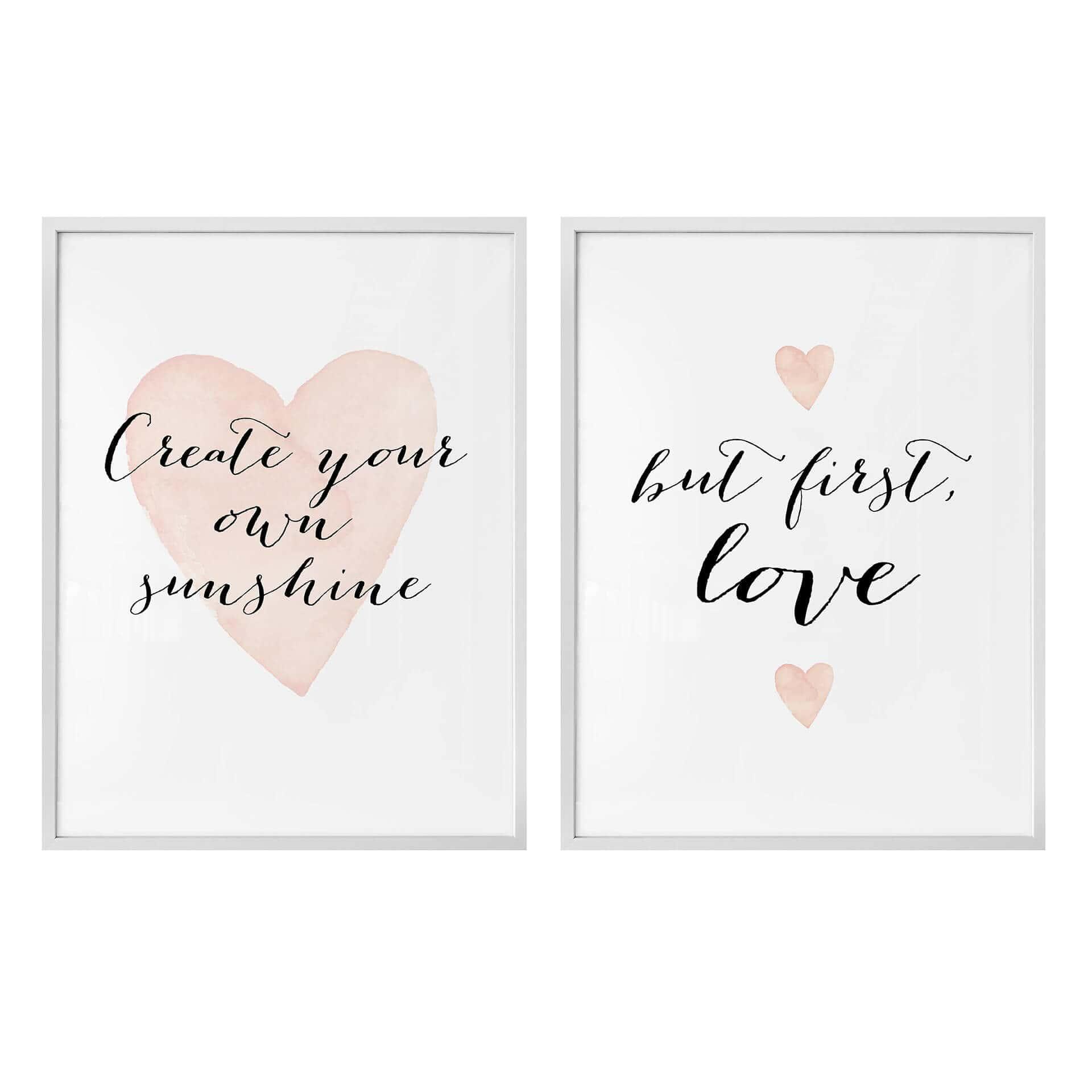 Plakatsæt med billedramme - Confetti & Cream - Love is everything (sæt af 2)
