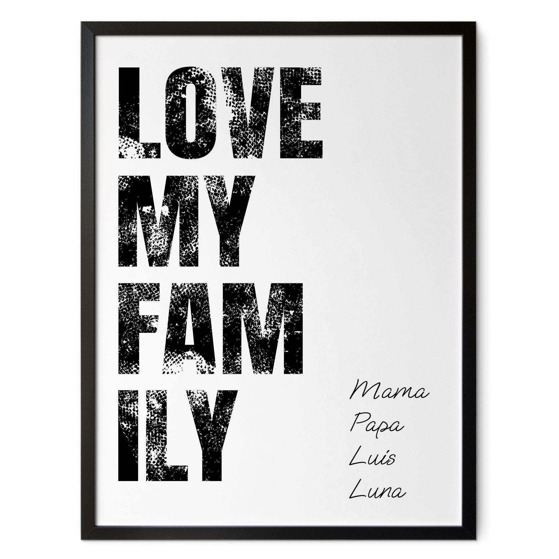Personlig plakat Elsker min familie