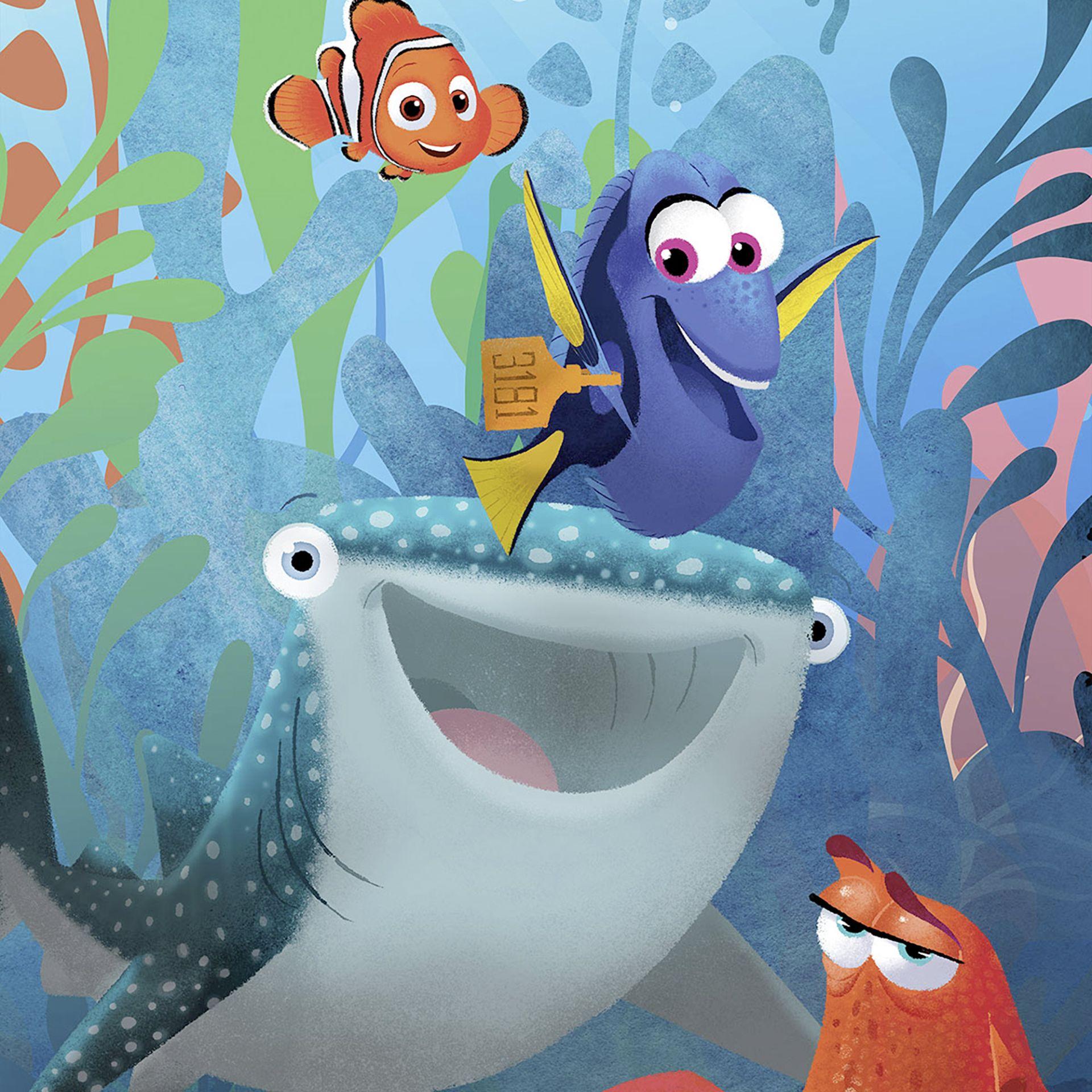 Tapet - Finding Dory akvarel - 150 x 250 cm