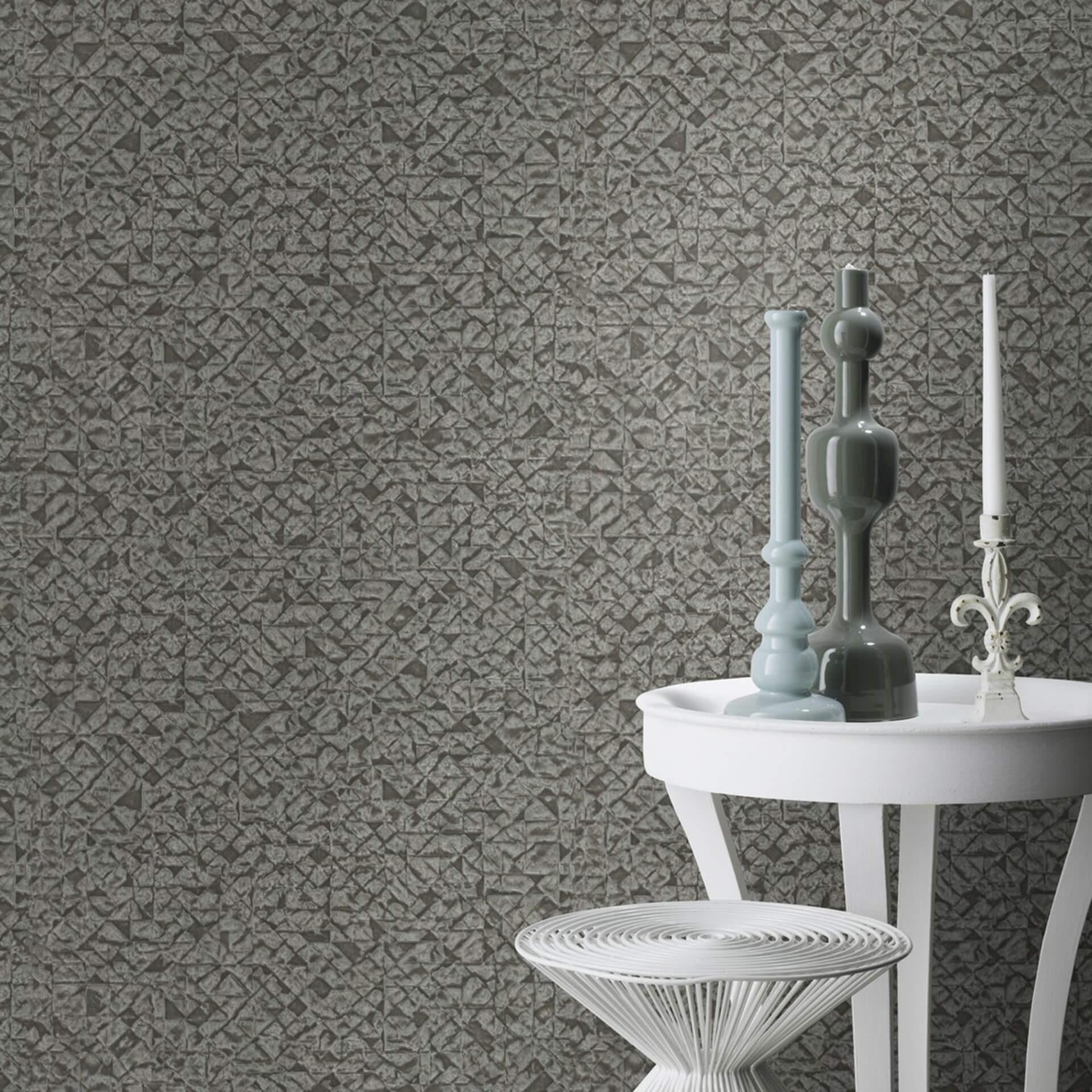Rasch Kalahari Papier peint intissé à motif argent métallique