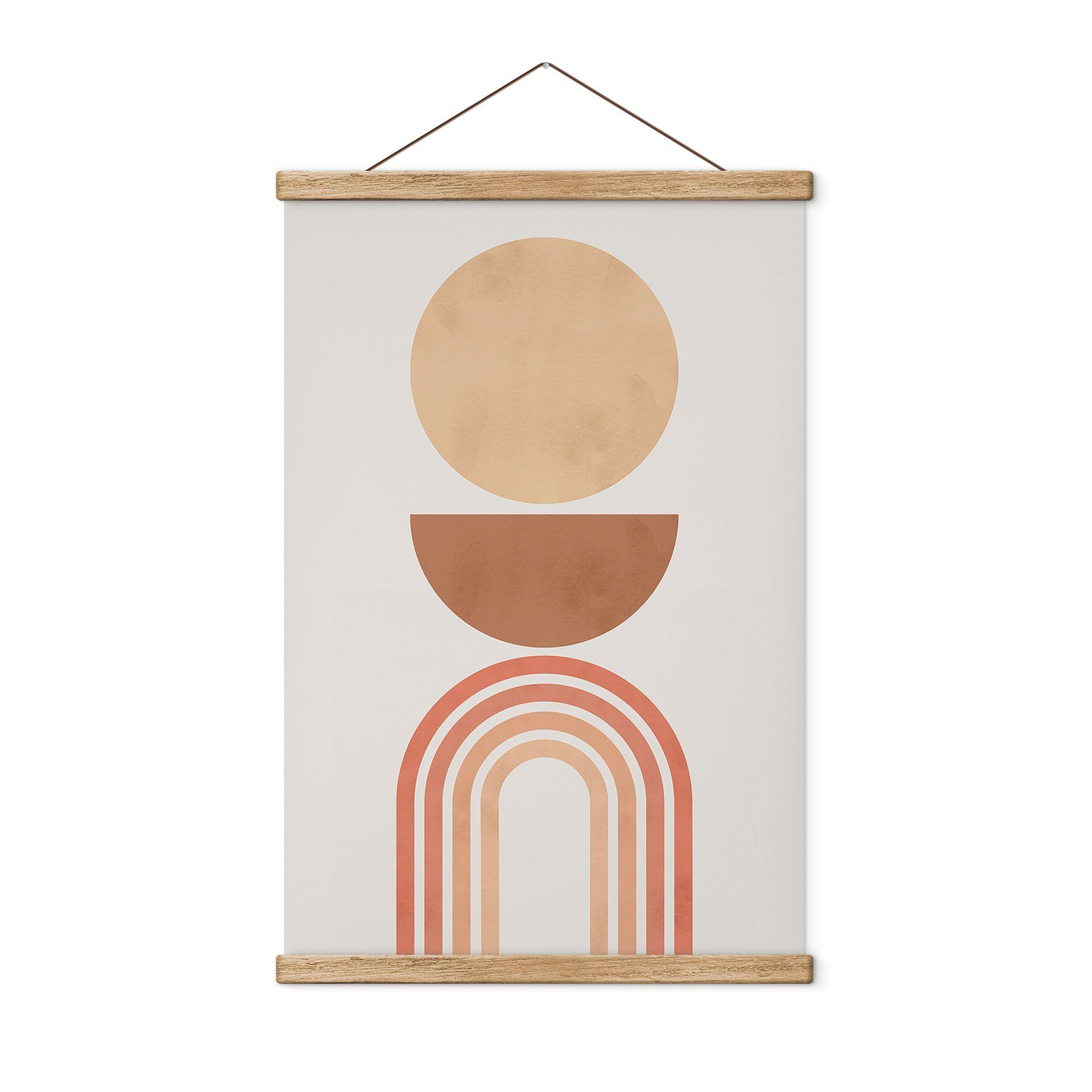 Póster de tela Equilibrio abstracto - Arcos y círculos retro - Costa