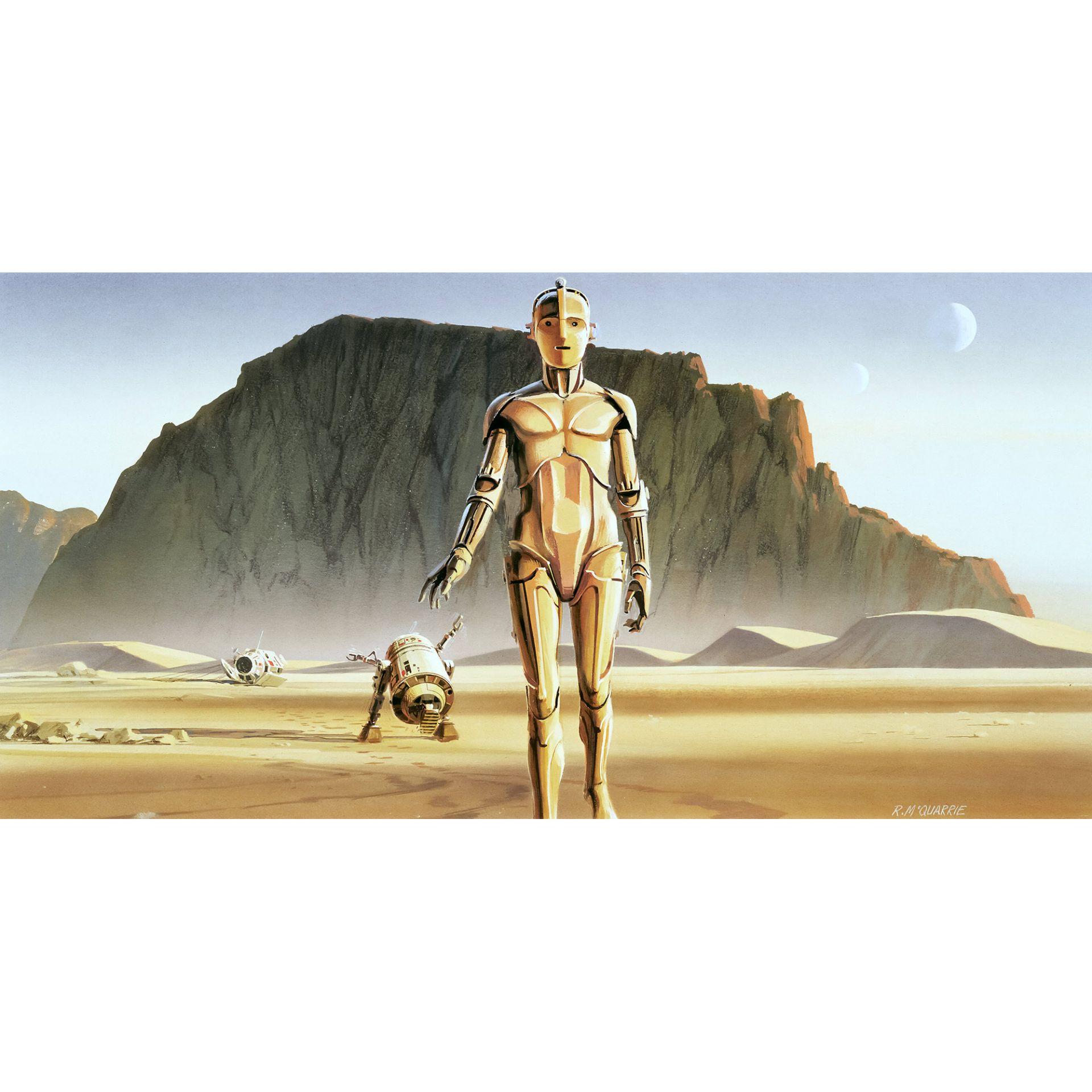 Vlies Fototapete - Star Wars Classic RMQ Droids - 500 x 250 cm