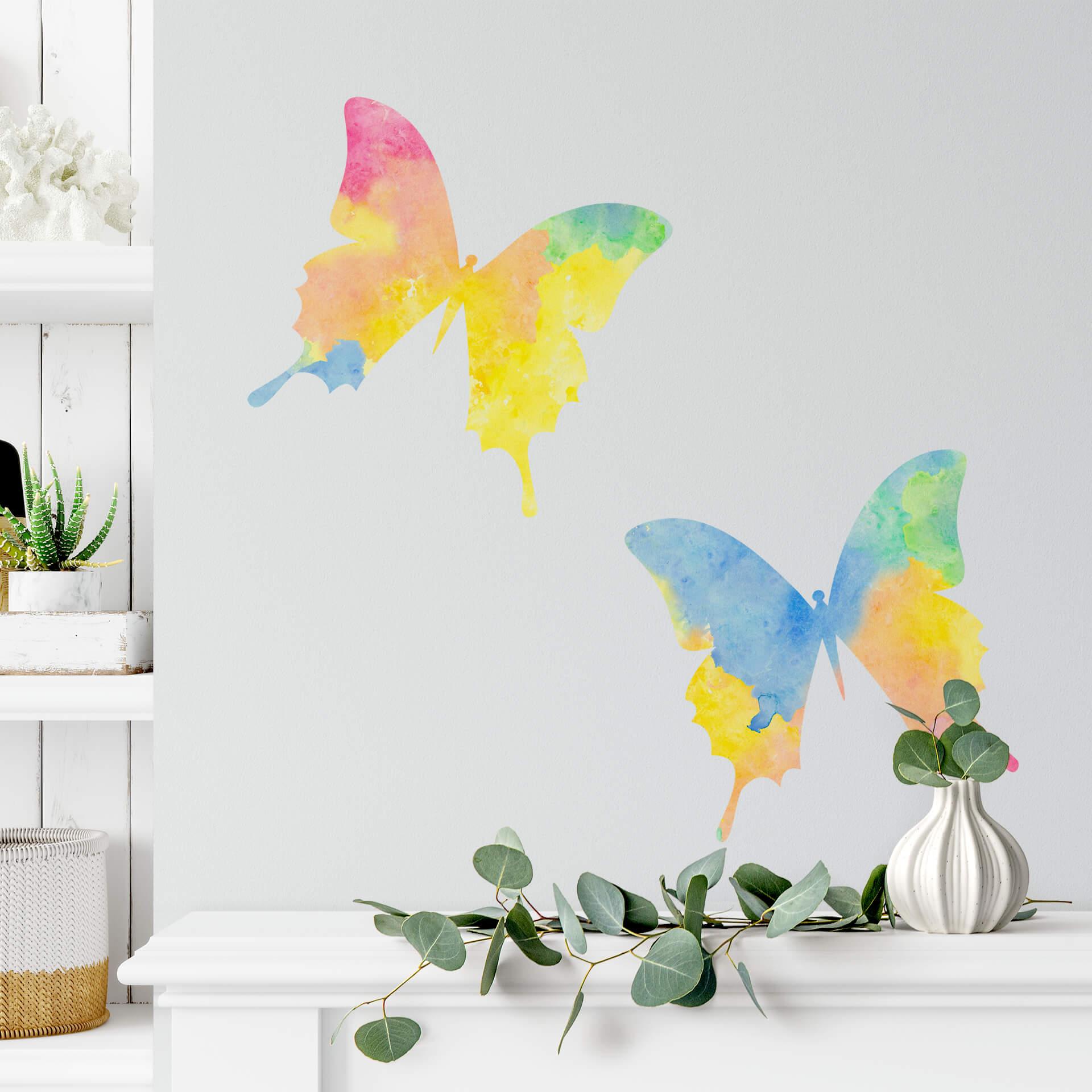 Farverigt sommerfugle sæt - wallsticker