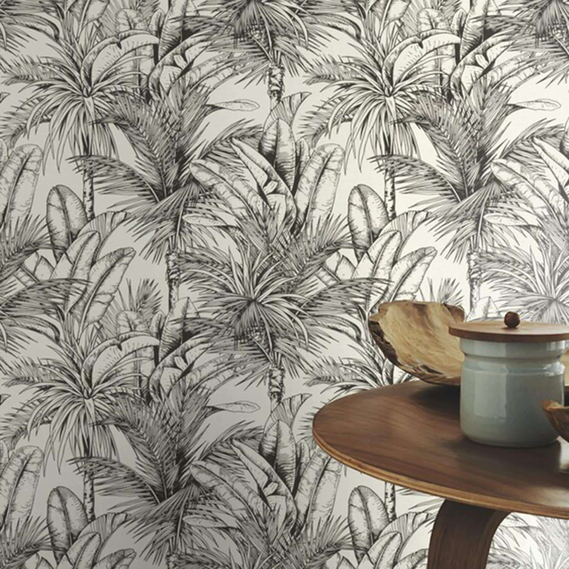 Papier peint intissé Rasch, papier peint à motifs Salsa noir et blanc