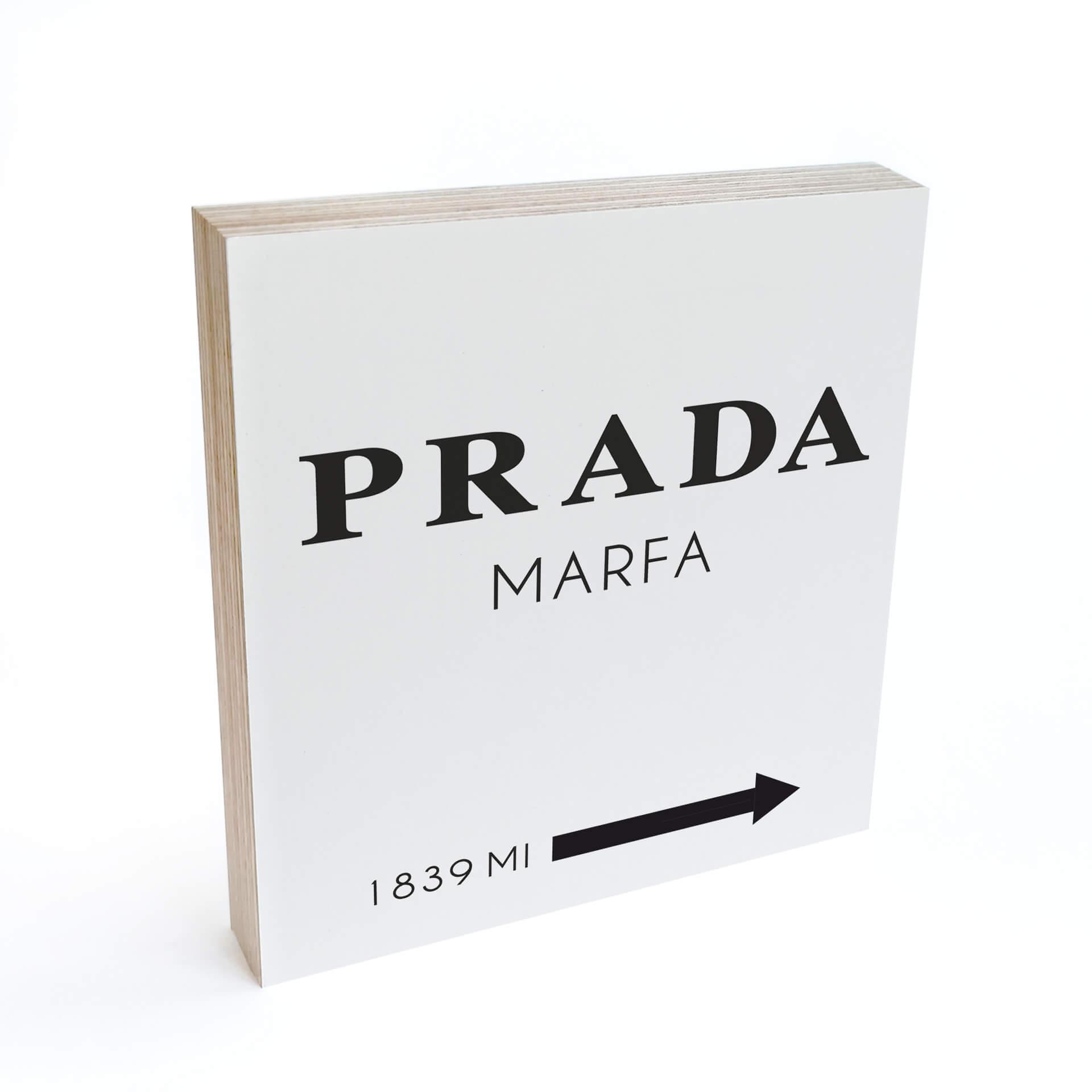 Billede af træ til at sætte op - Prada Marfa - 15x15 cm