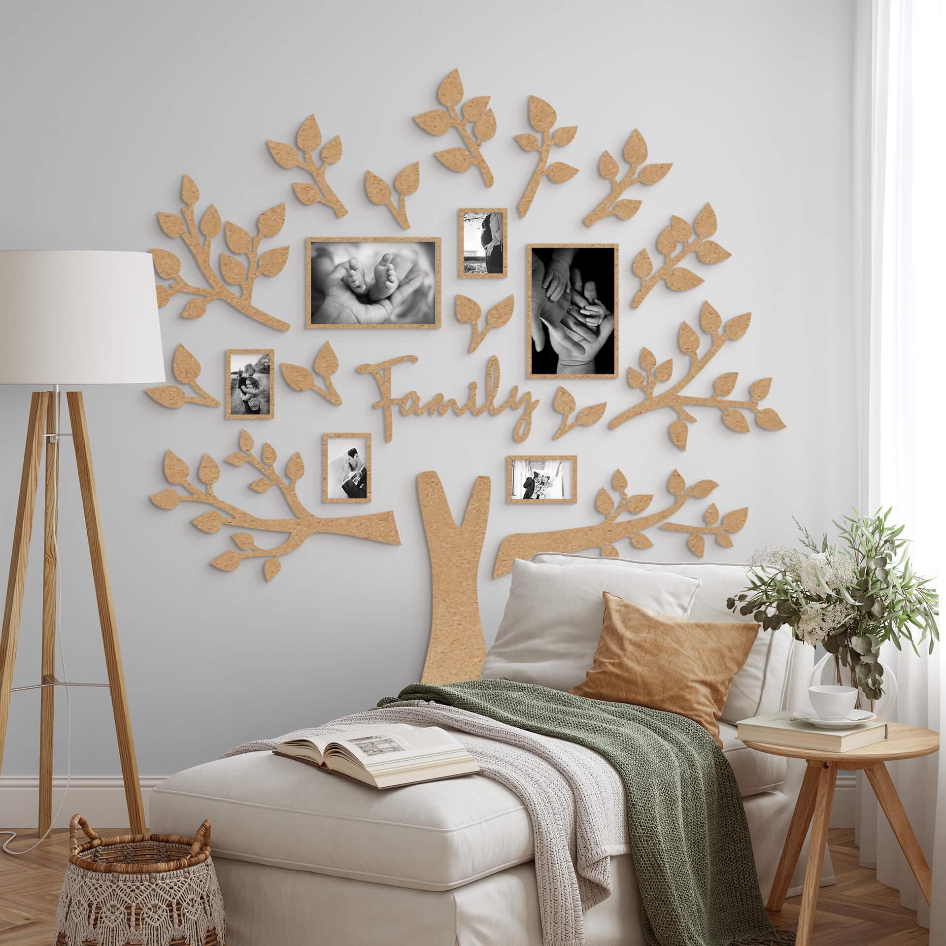 XXL Árbol genealógico Familia - MDF naturaleza