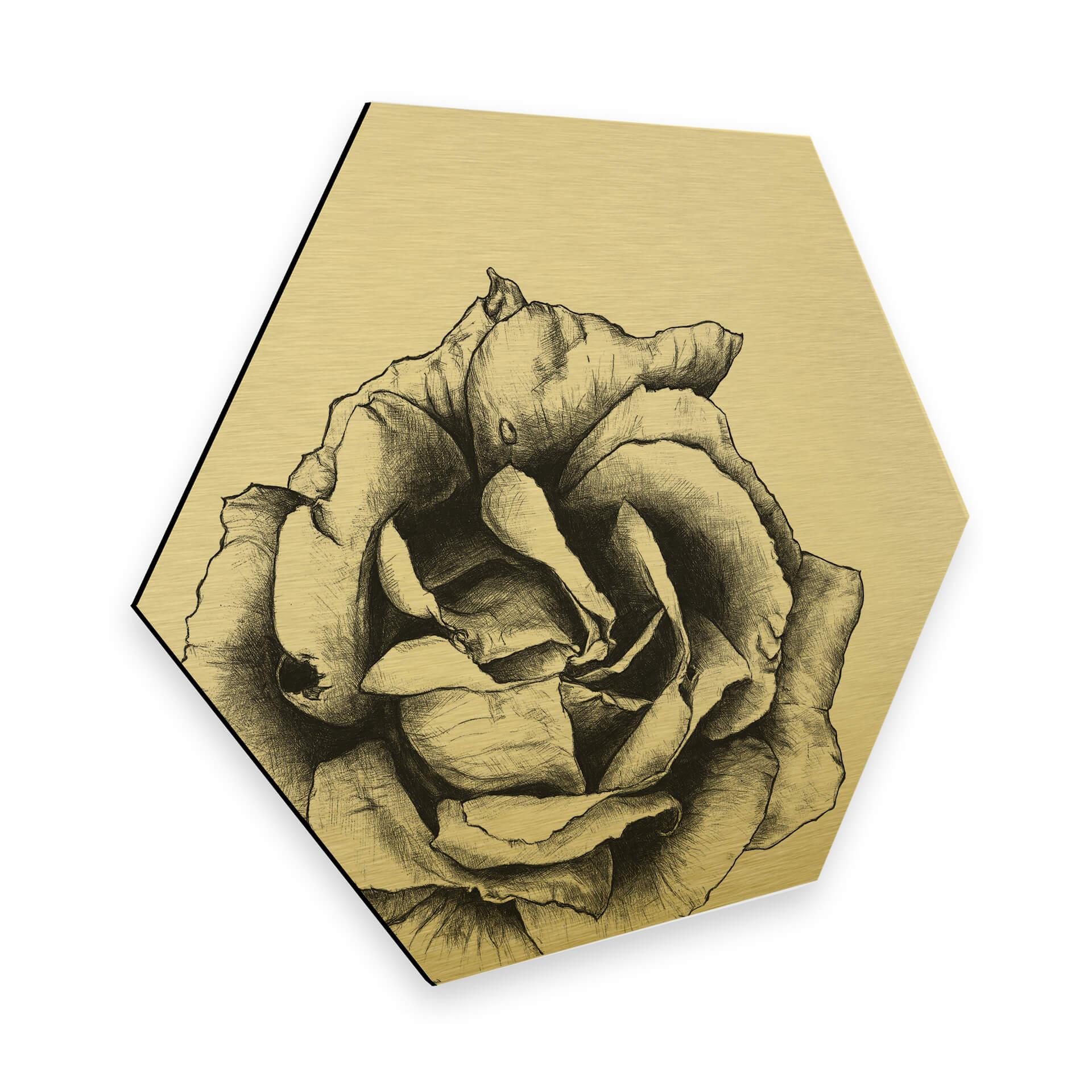 Hexagon - Alu-Dibond goud effect Kools - Thornless
