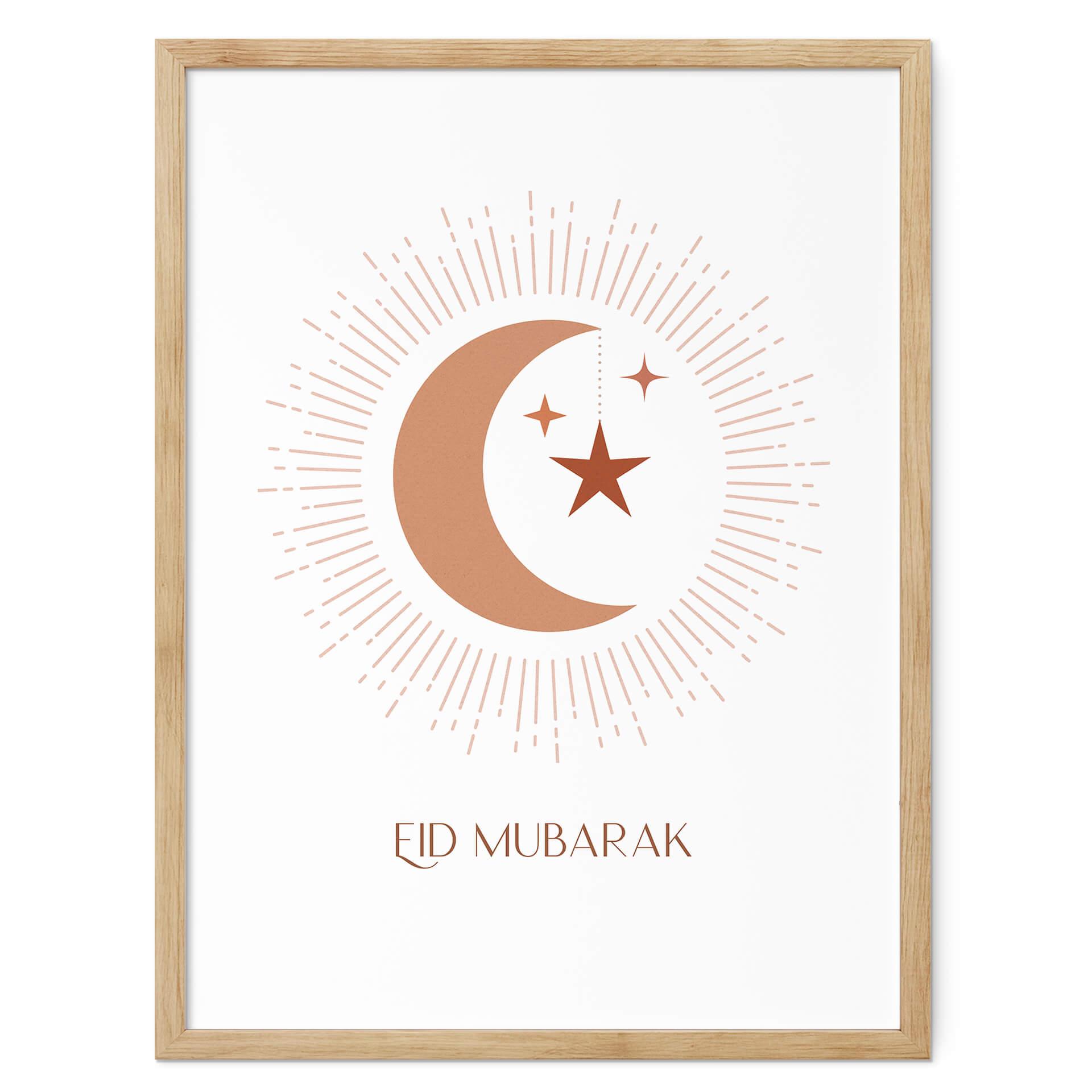 Póster Eid Mubarak luna creciente