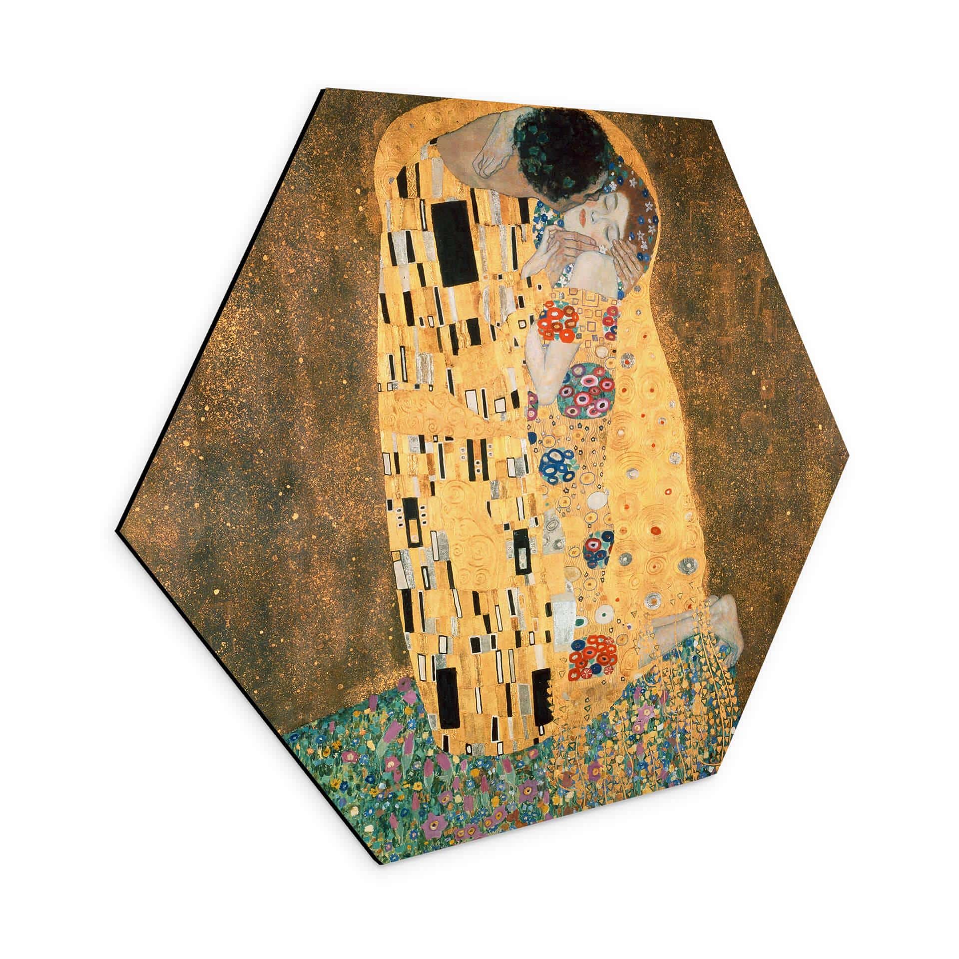 Hexagon Dibond Klimt - the Kiss