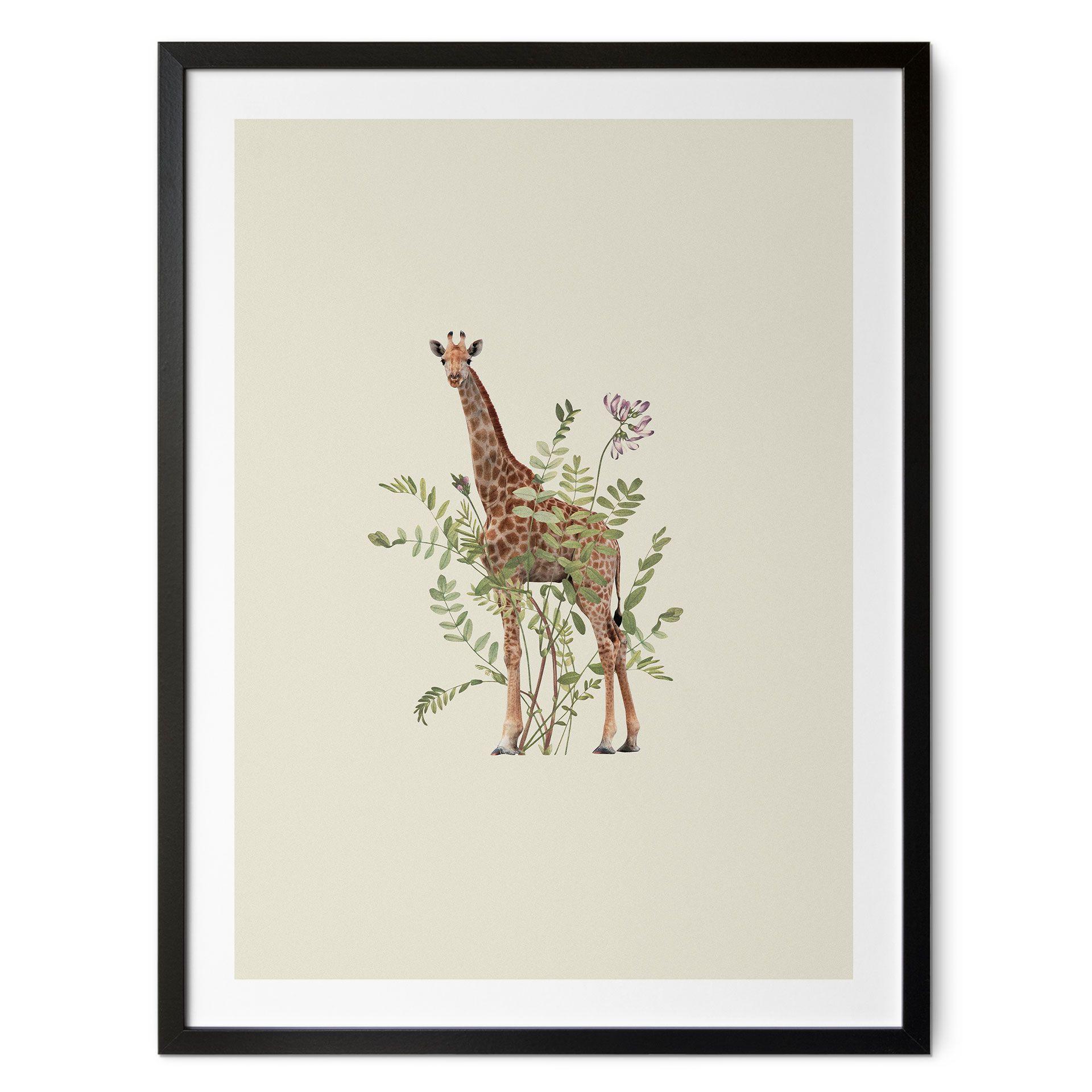Póster Floral Jirafa - Frida Floral Studio
