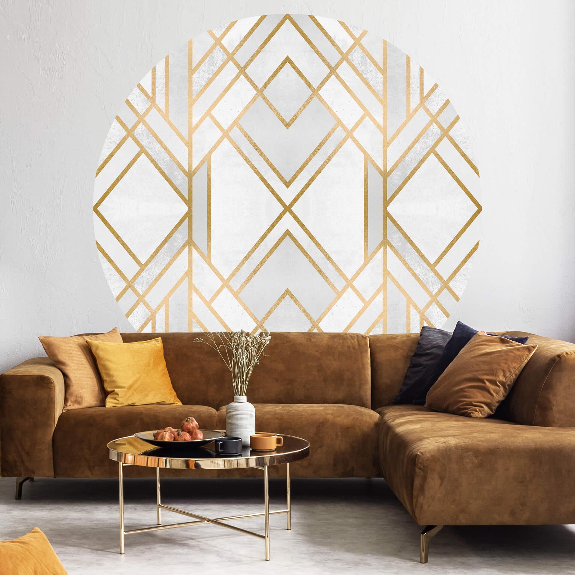 Fototapet - Rundt Fredriksson - Art Deco: Goldene Geometry - vliesetapet/selvklæbende non-woven tape