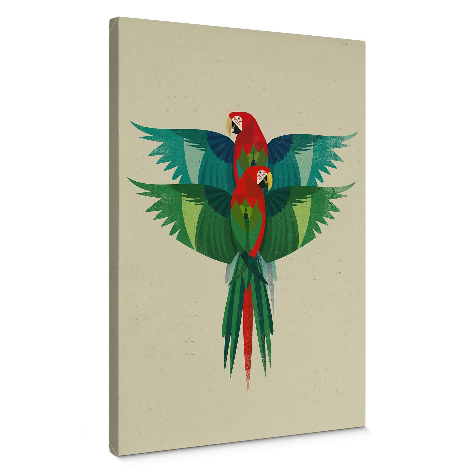 Cuadro lienzo marrón - Guacamayo