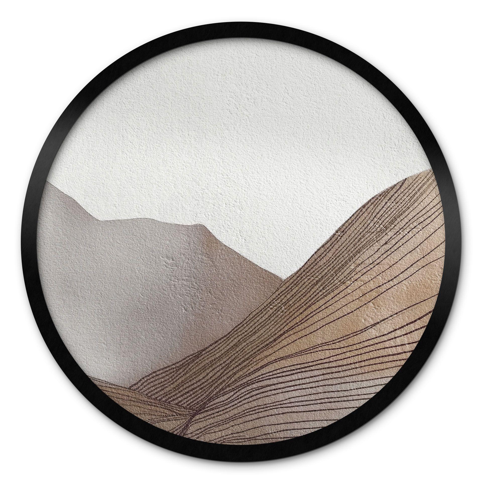 Póster minimalista de bocetos de montañas - Alma - Redondo