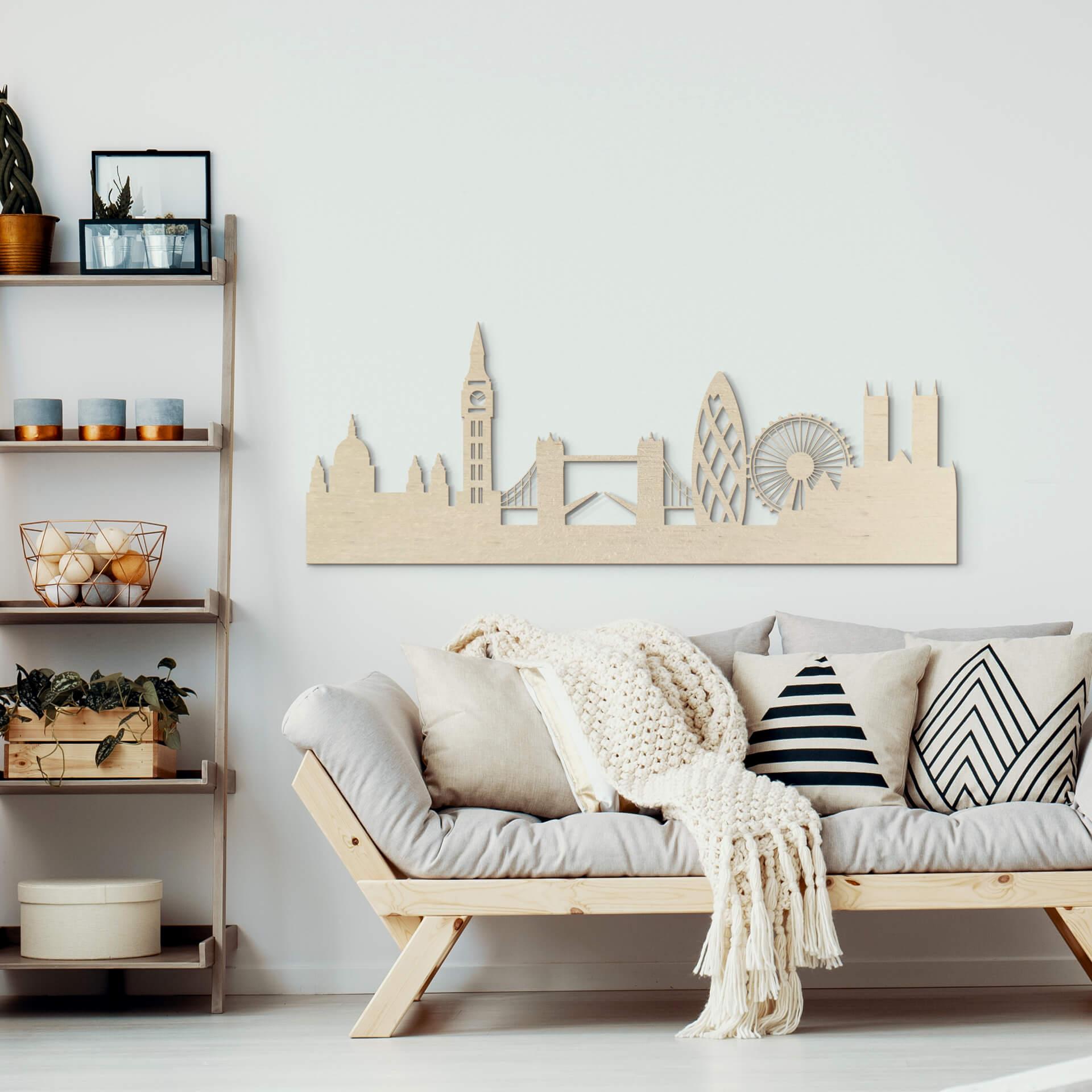 Chapa de madera de álamo artístico - Skyline London