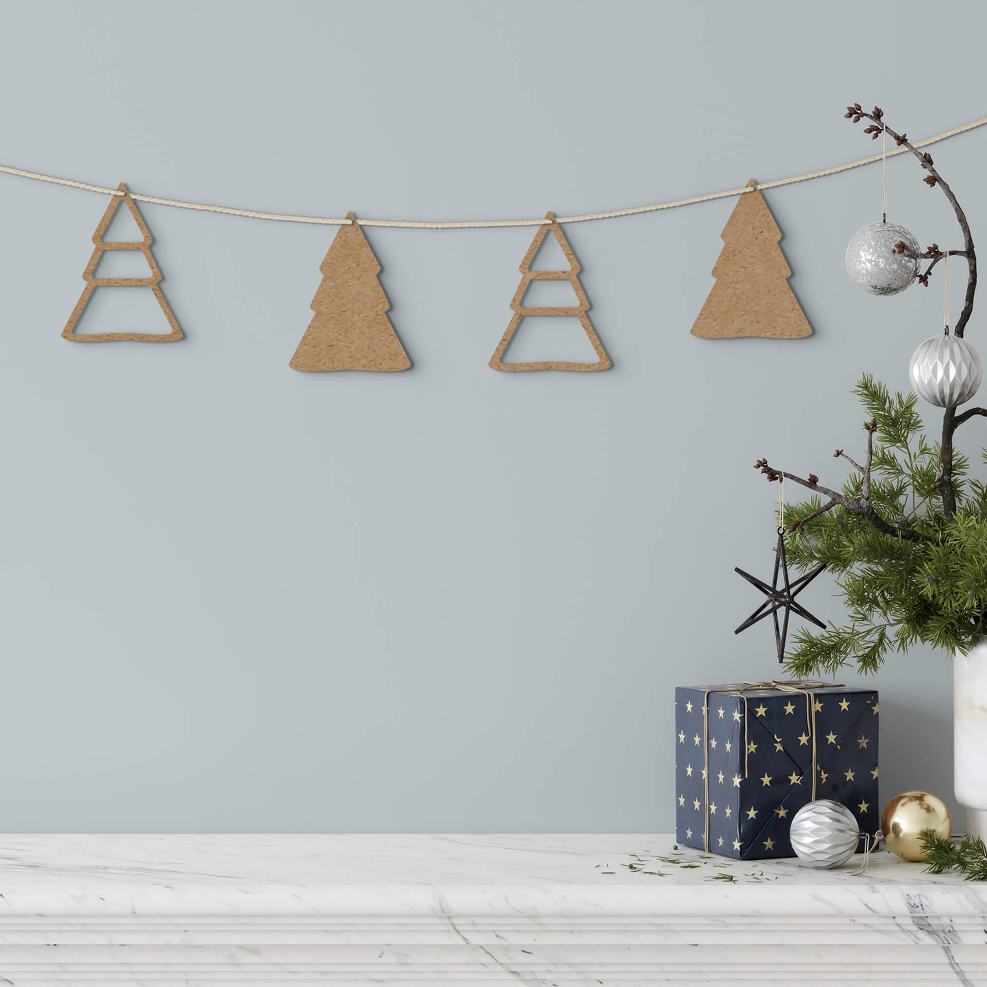 Décoration en bois MDF Sapins de Noël (4)
