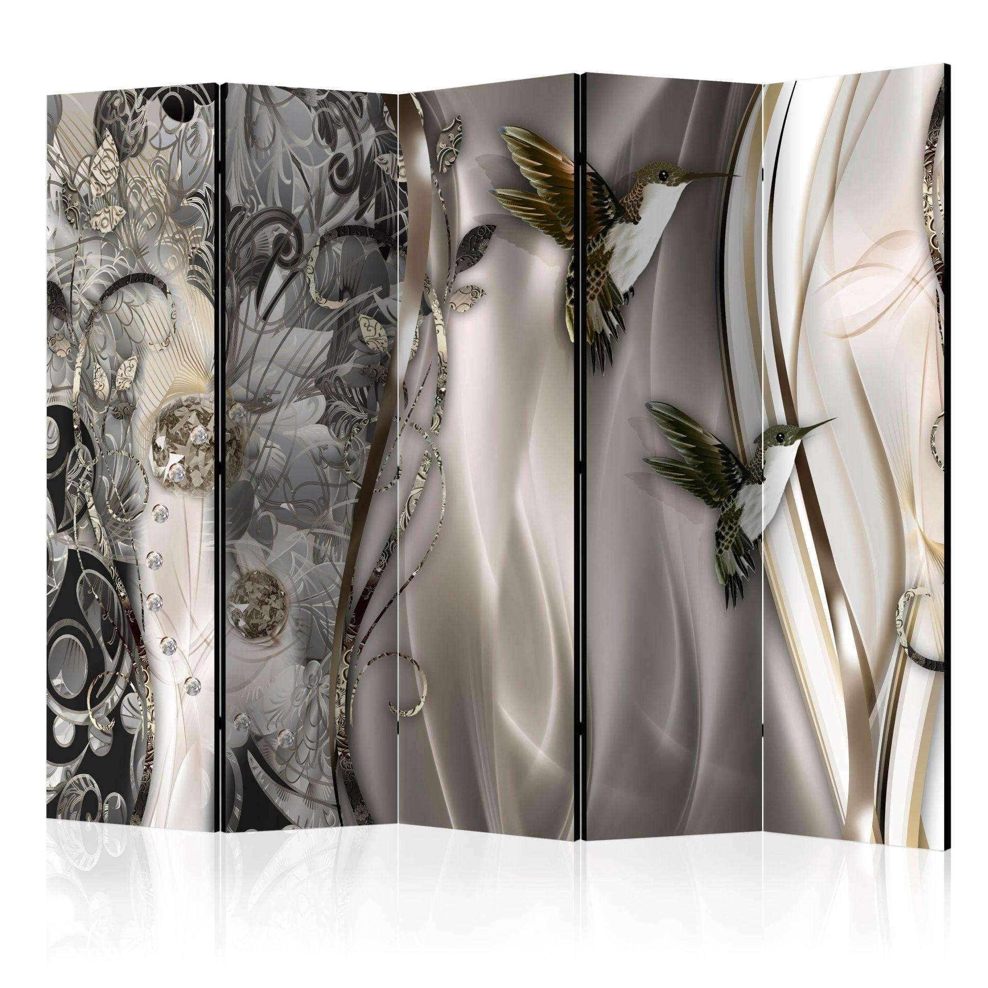 Screen room divider - Krystal forår , 5-delt - 225x172 cm
