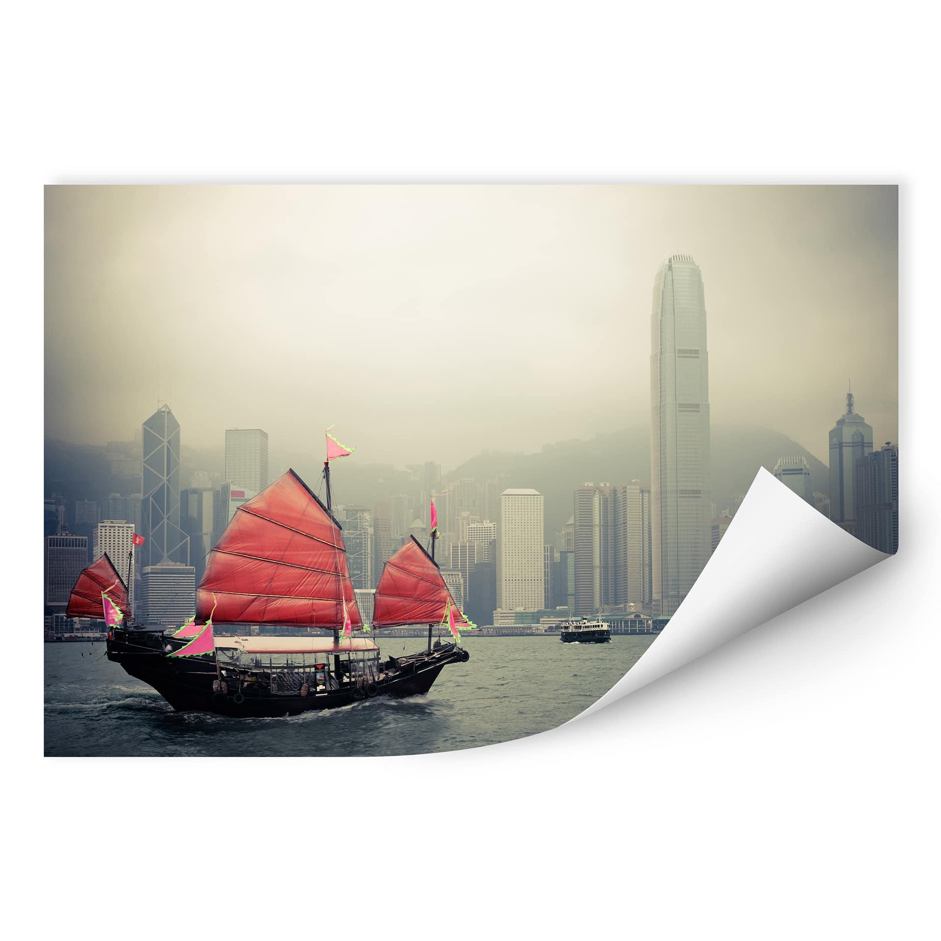 Muurprints Zeilen in Hong Kong