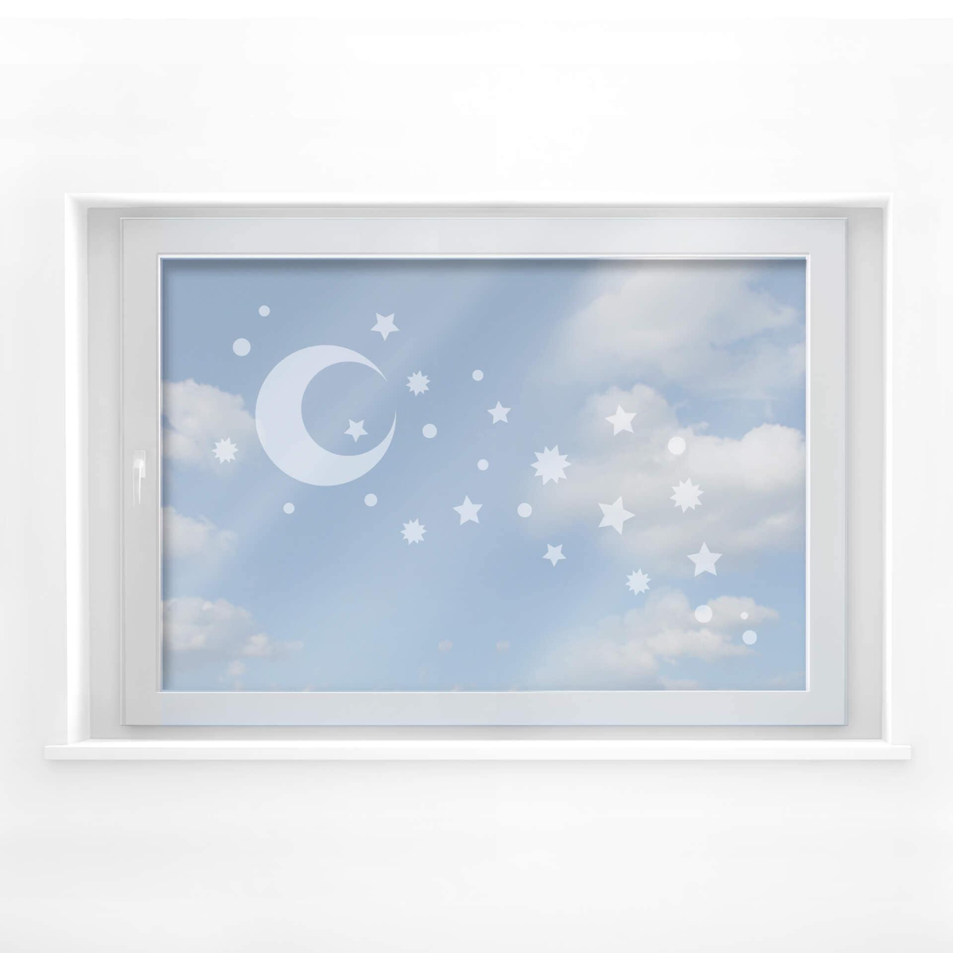 Decoración de ventana cielo estrellado
