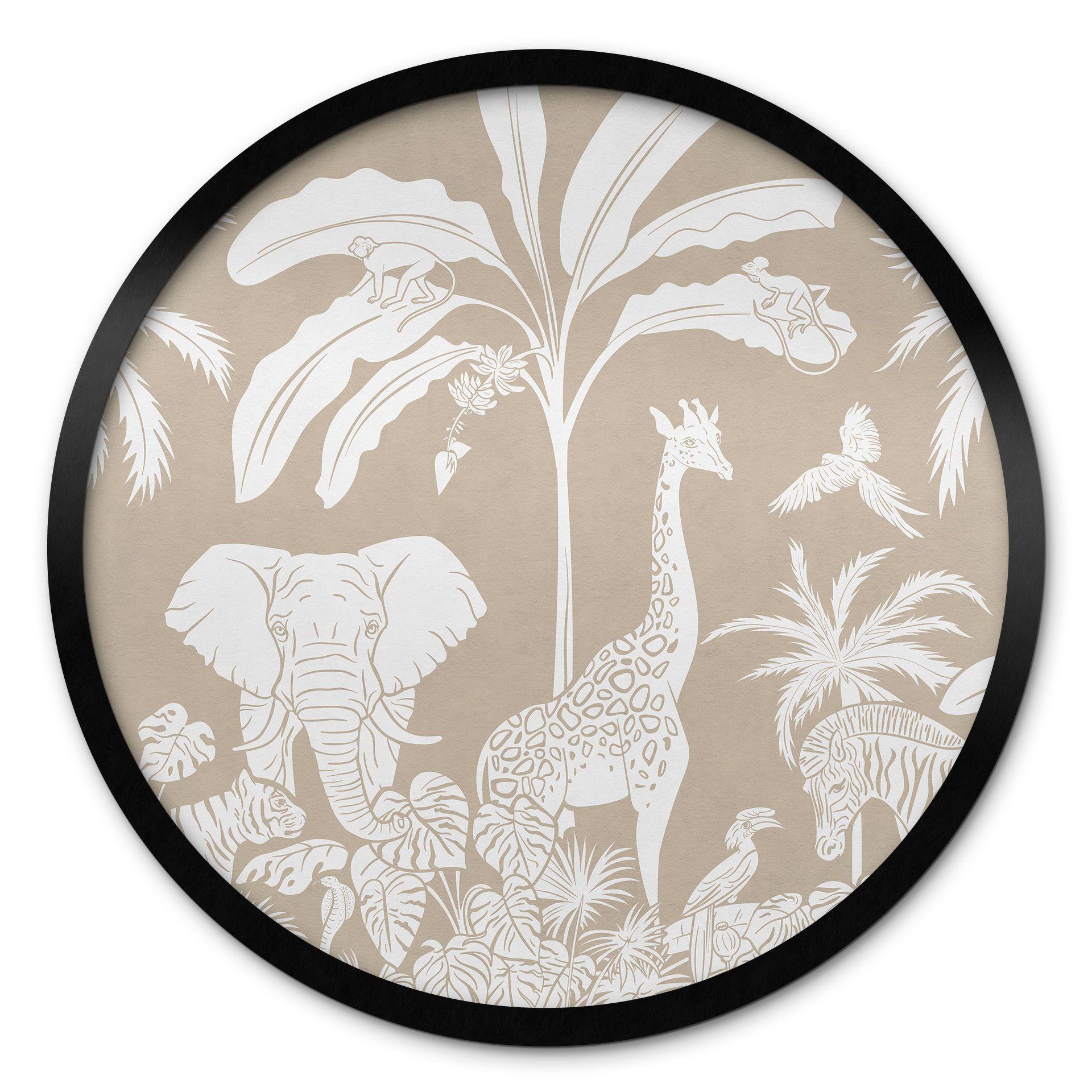 Póster Sueños de selva - La fauna africana en marrón - Kikki Belle - Redondo