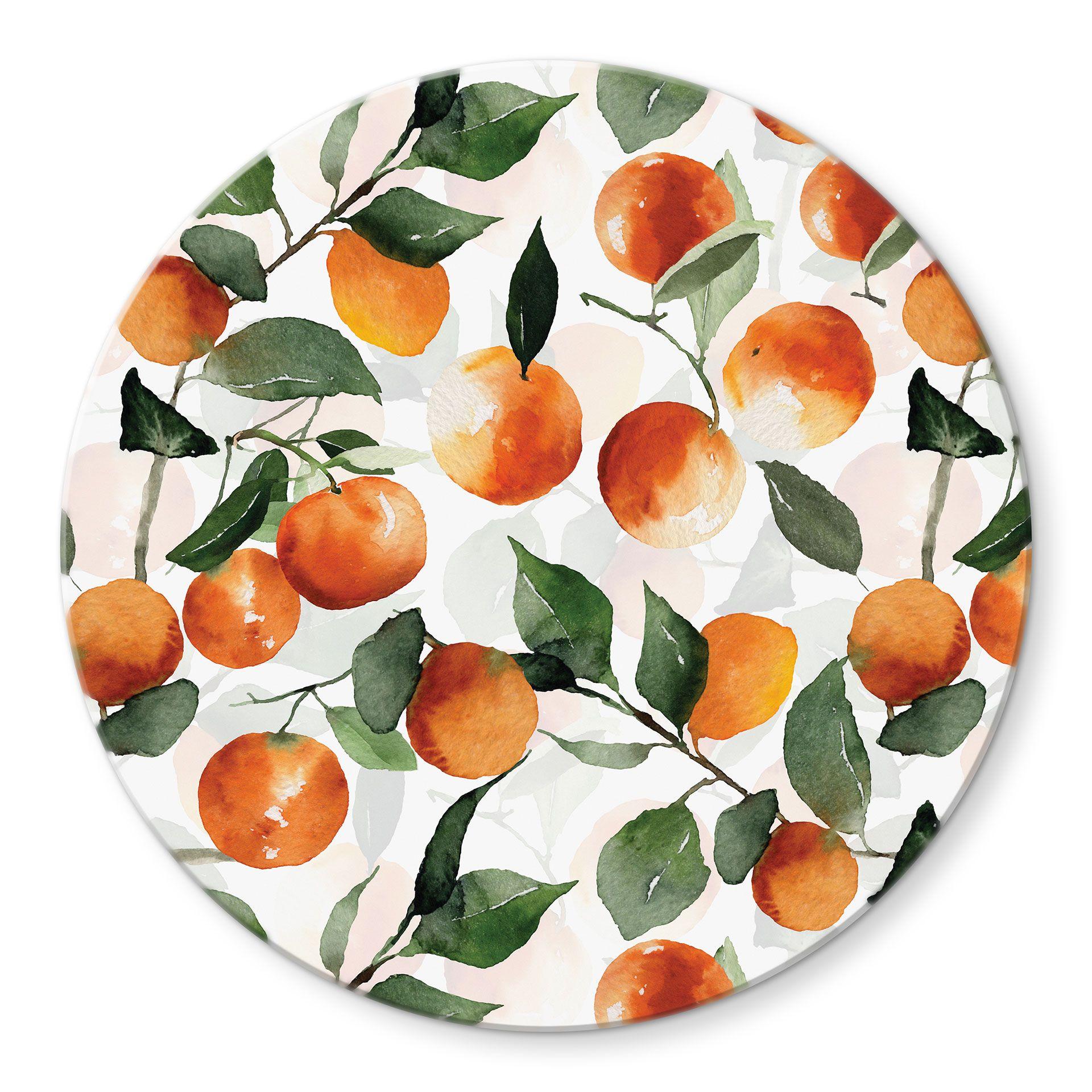 Glasbillede - Frugtagtige mandariner - UN Designs