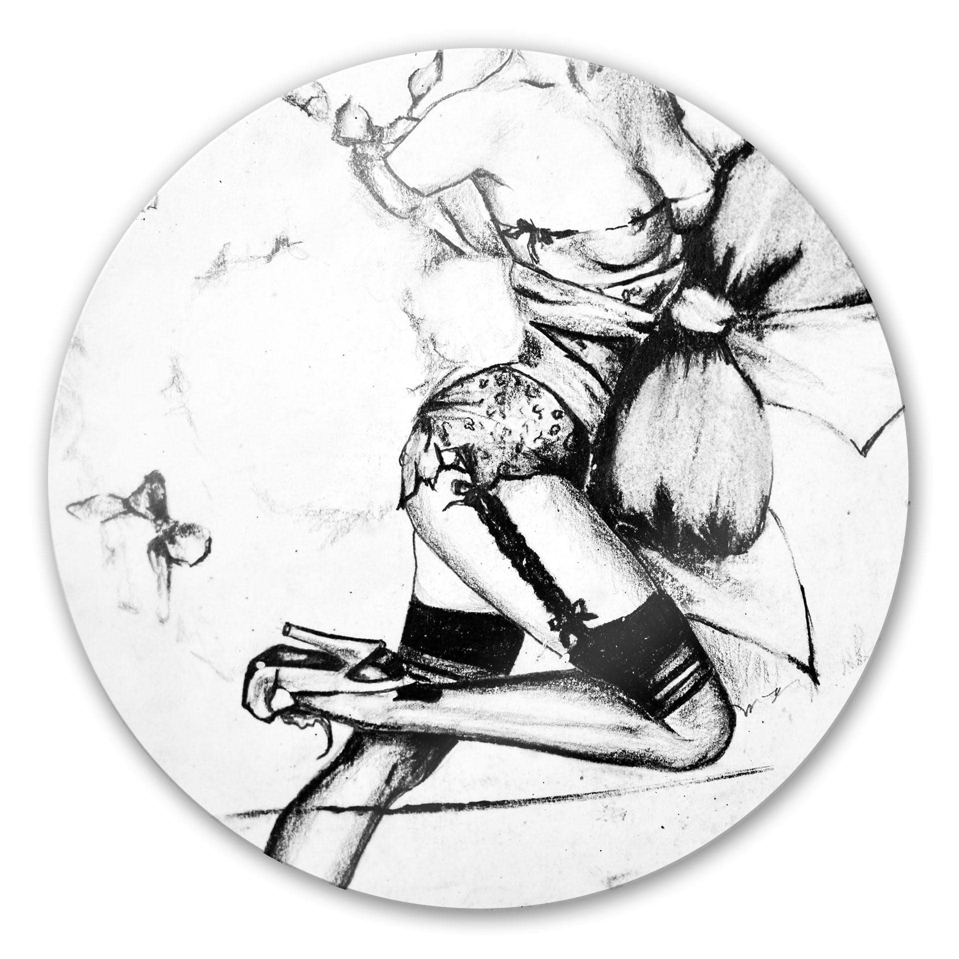 Stampa su vetro Pin-up seducente - tondo