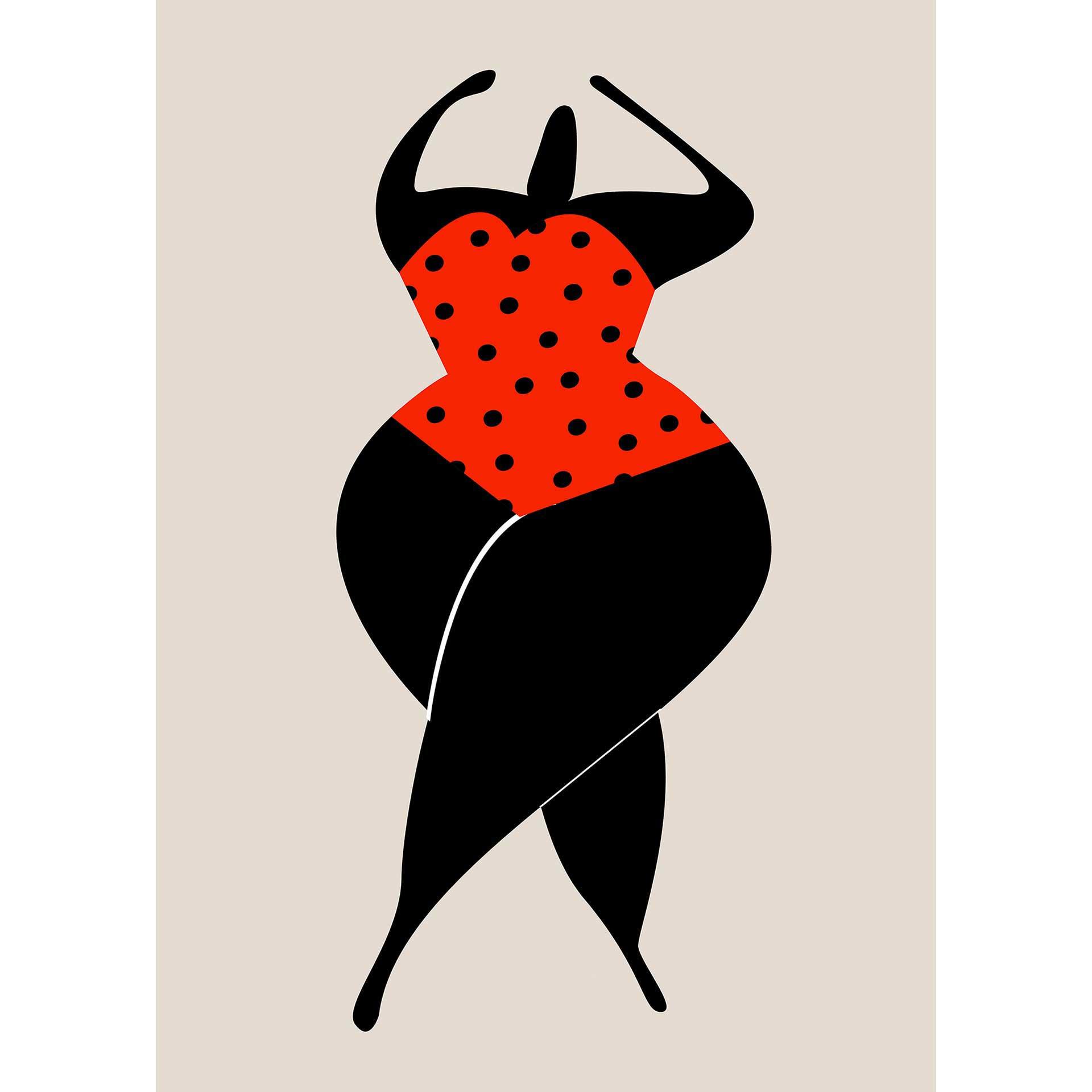 Livingwalls papier peint photo ARTist Dancing in the Sun beige, rouge, noir