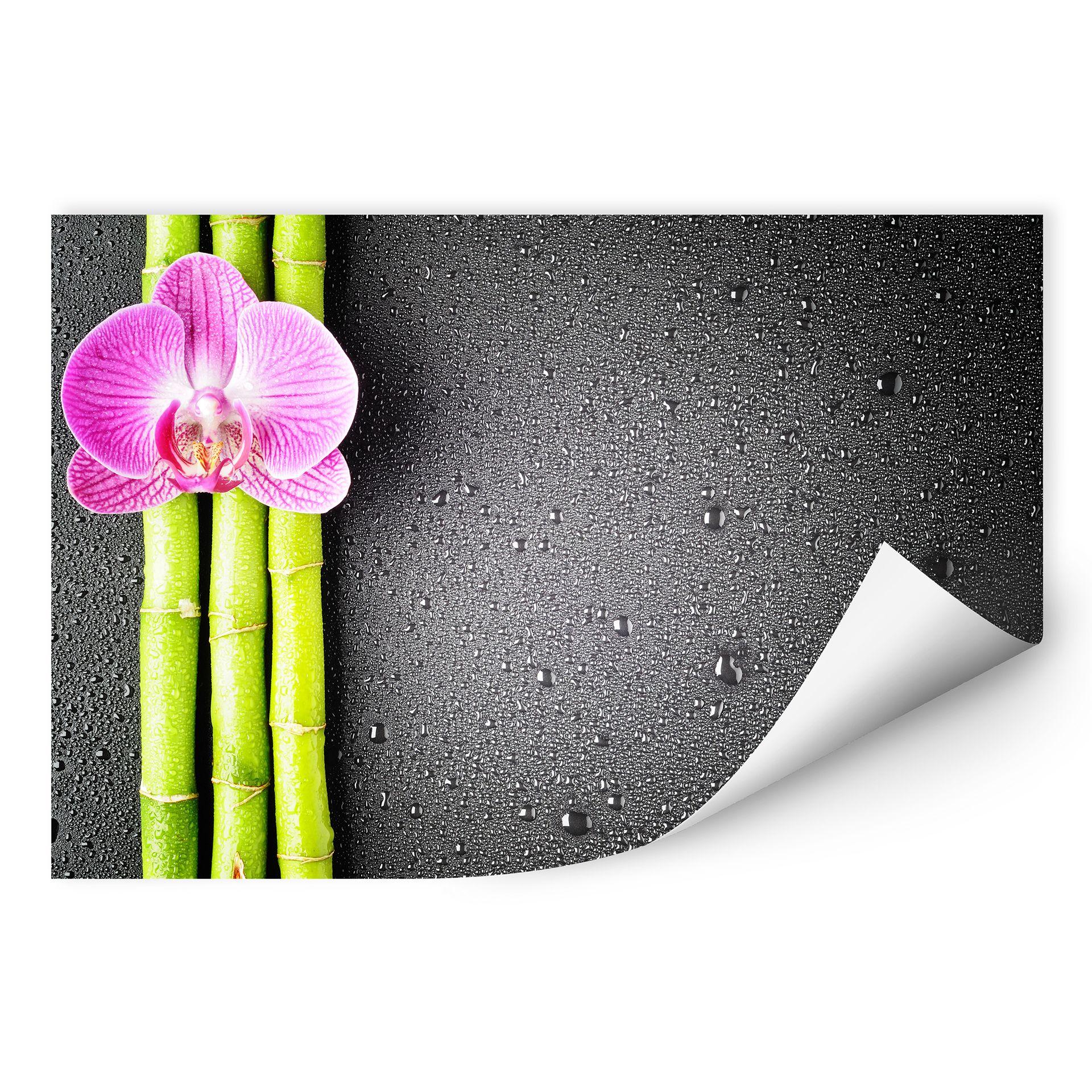 Zelfklevende Poster - Orchid and Bamboo