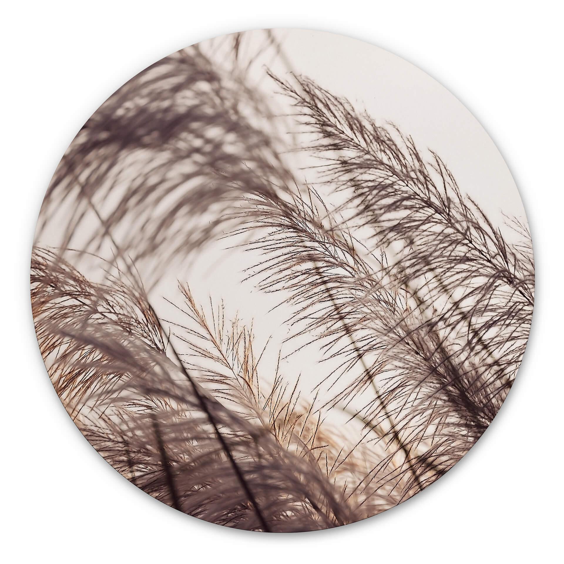 Tableau sur alu-Dibond Herbes en pastel - Rond