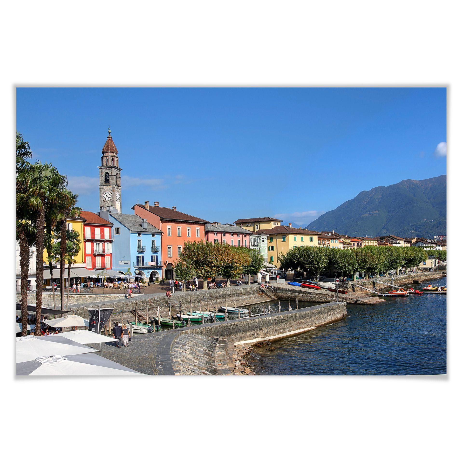 Poster Havenpromenade van Lago Maggiore.