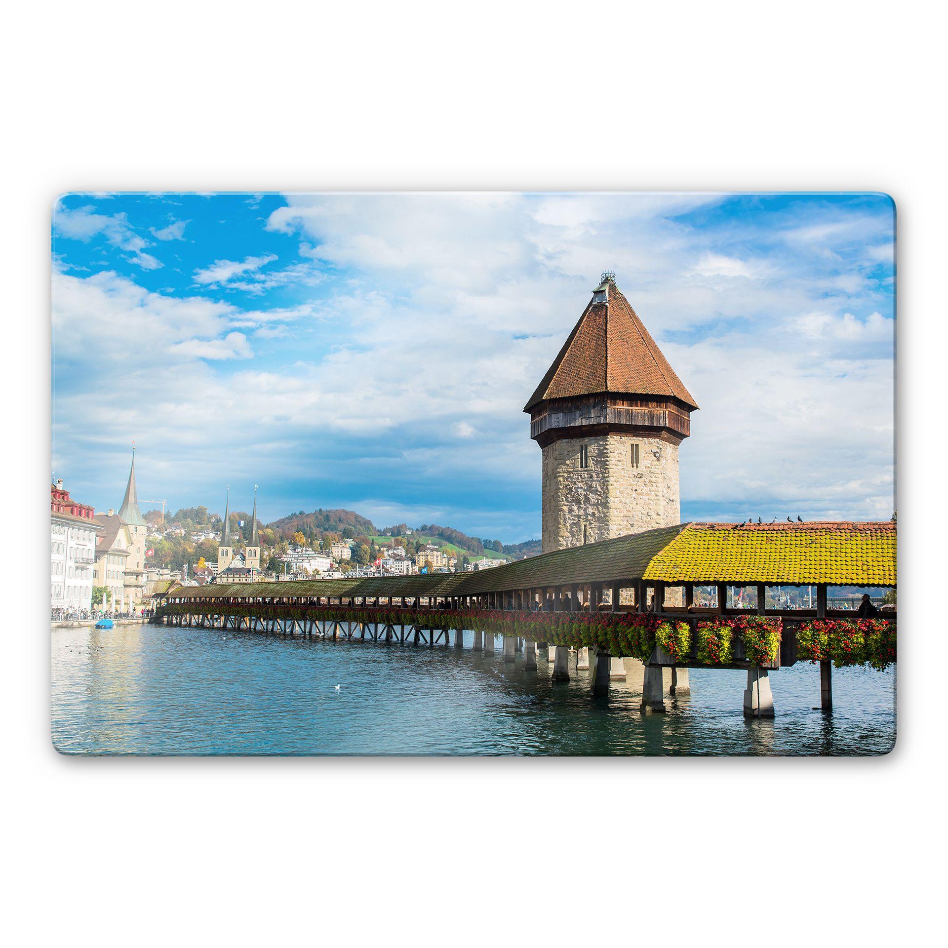 Glasschilderij Brug in Luzern