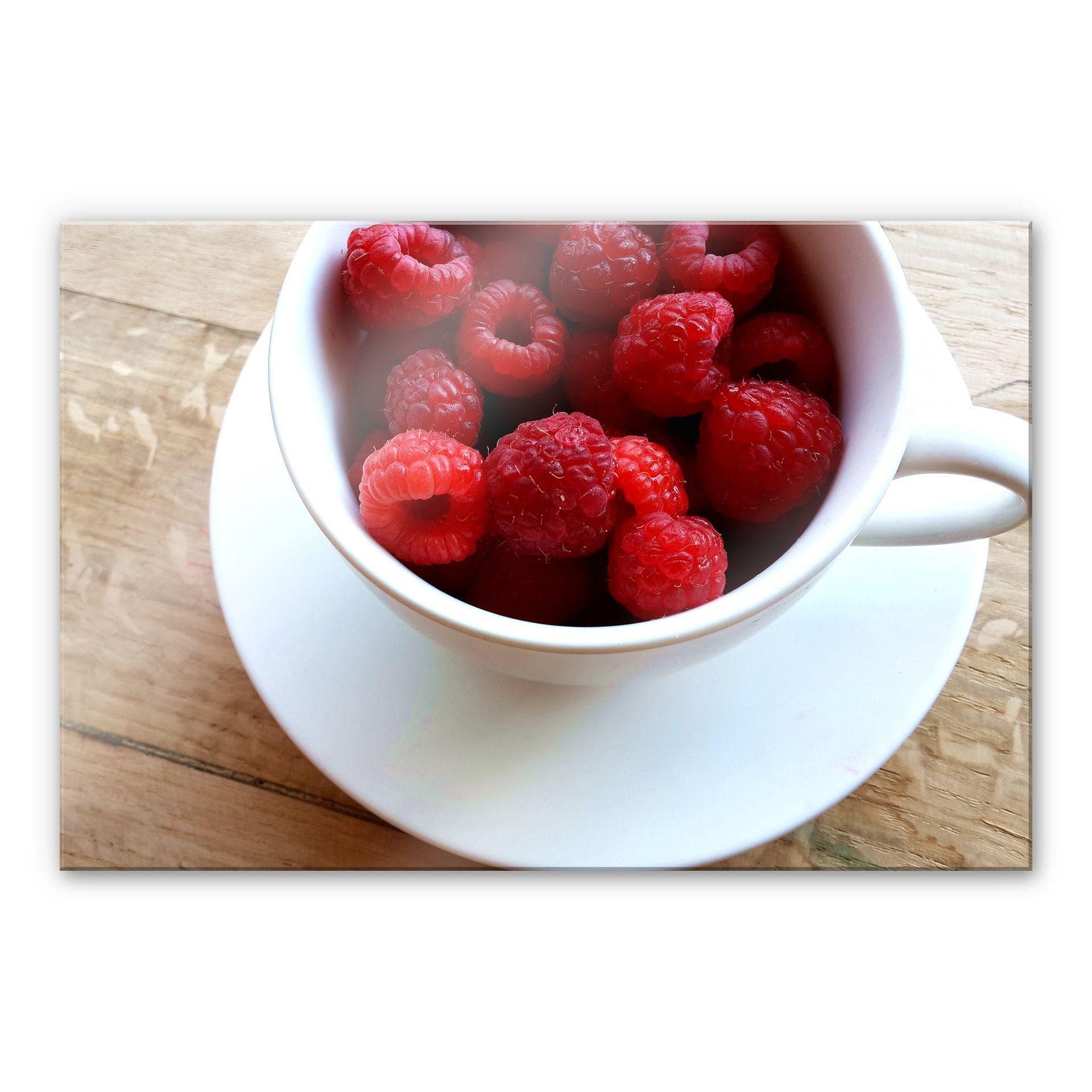 Tableau en verre acrylique - Dessert aux framboises