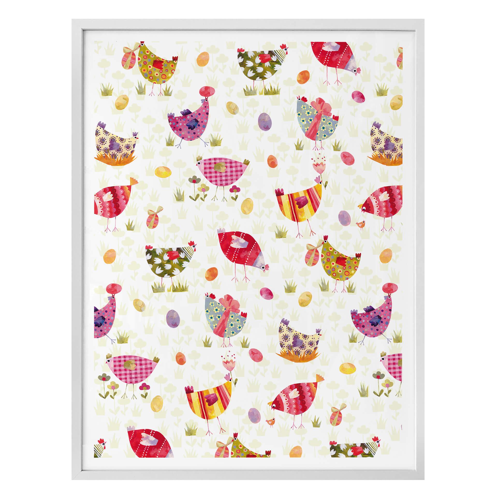 Poster Blanz - Poules colorées 