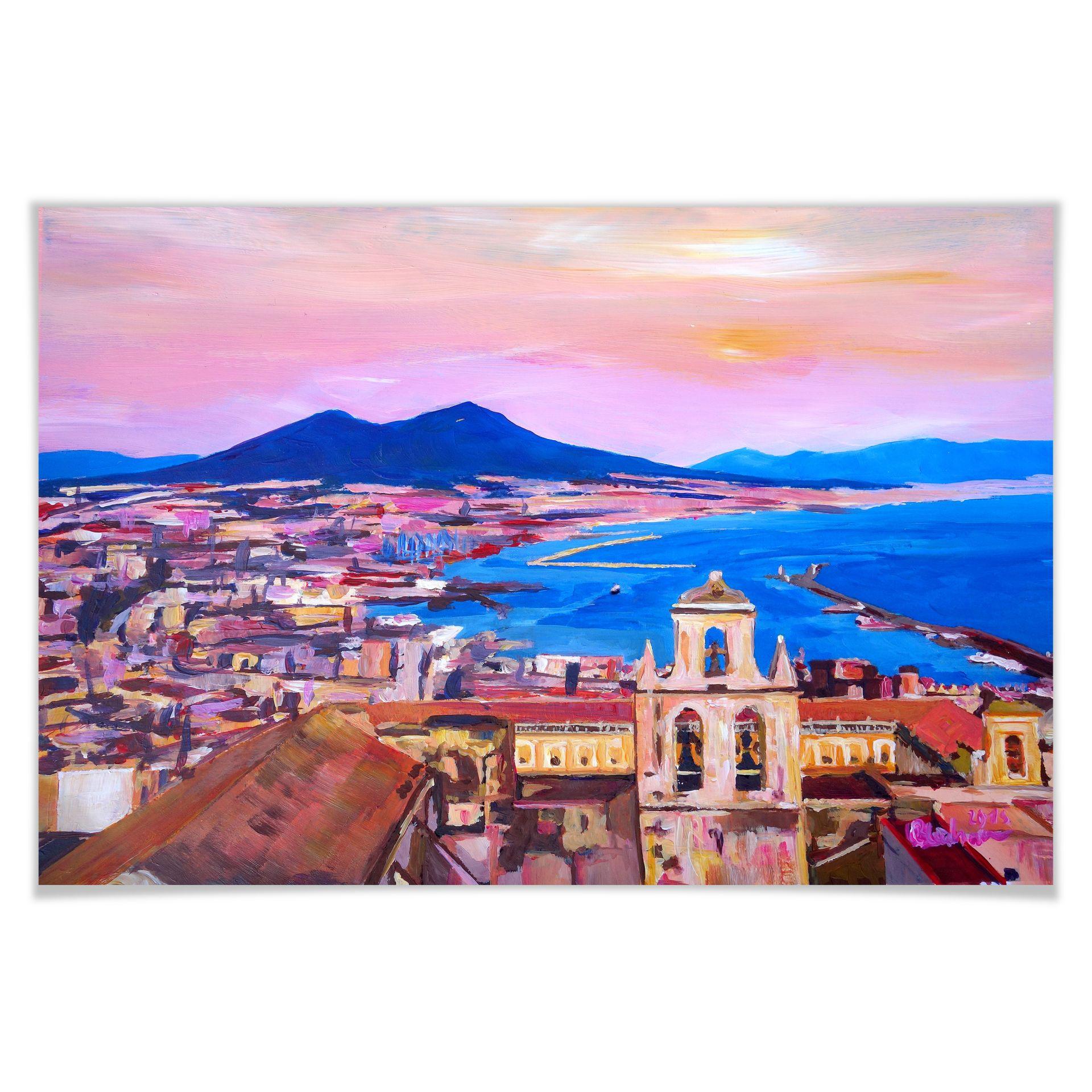 Poster - Bleichner - Naples with Mount Vesuvio