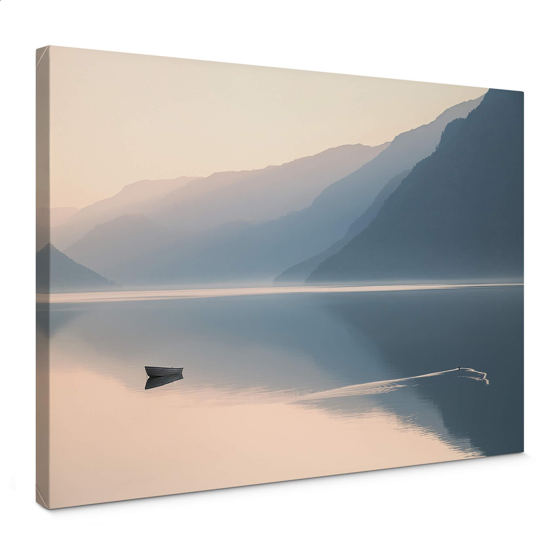 Lienzo Davidsson - Lago y montañas en pintoresca armonía
