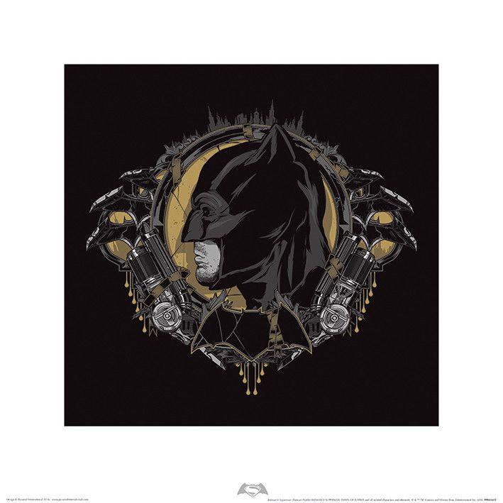 Plakat Batman V Superman - Batman Profile kunsttryk (40 x 40 cm)