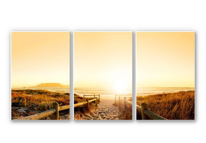 Tableau Forex - Sunset at the Beach (tryptique)