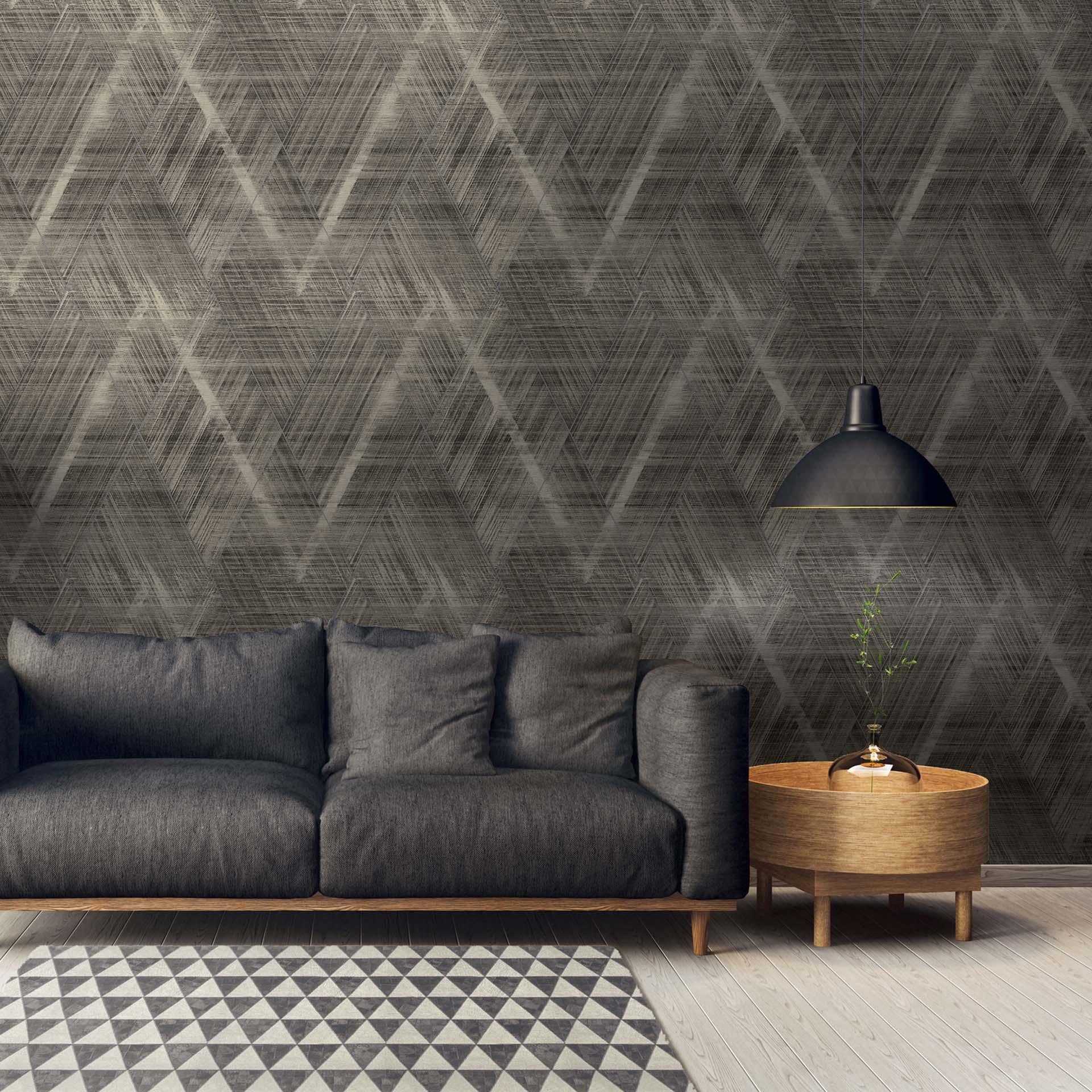 A.S. Création non-woven tapet BOS - grafisk tapet 3D effekt sort, guld