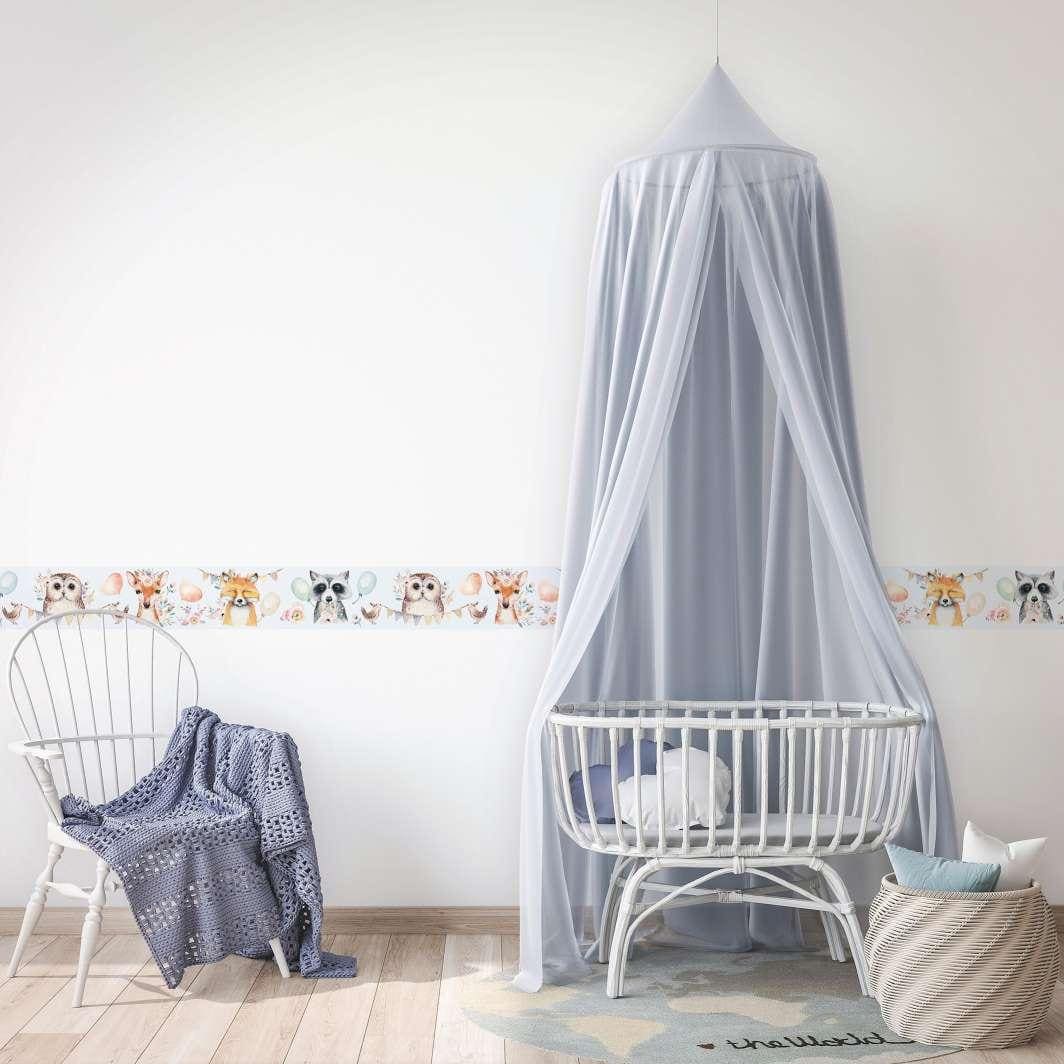 Tapetbanner med illustration Kids Walls grå, flerfarvet