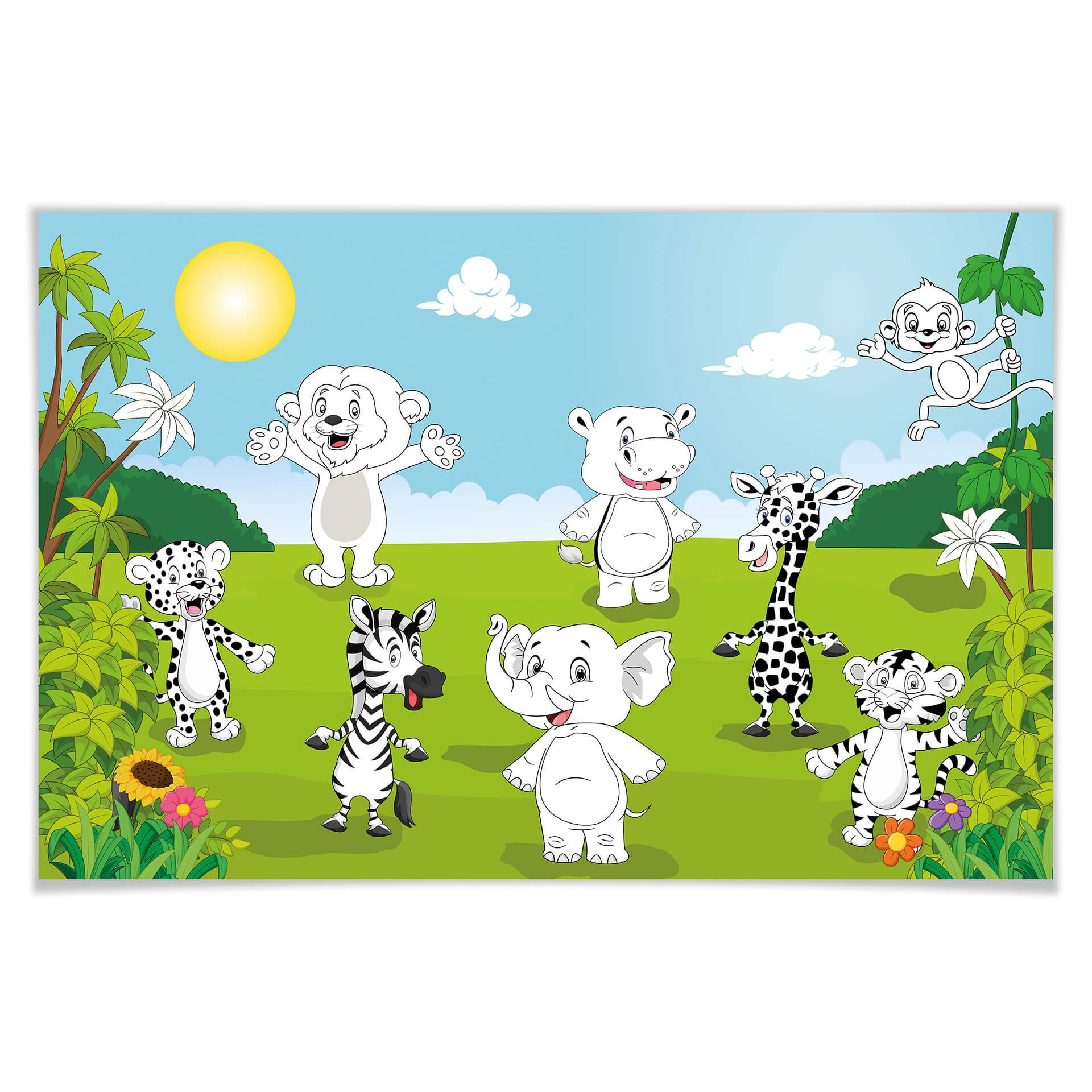 Giant Art® XXL-Poster Animali felici - 175x115 cm