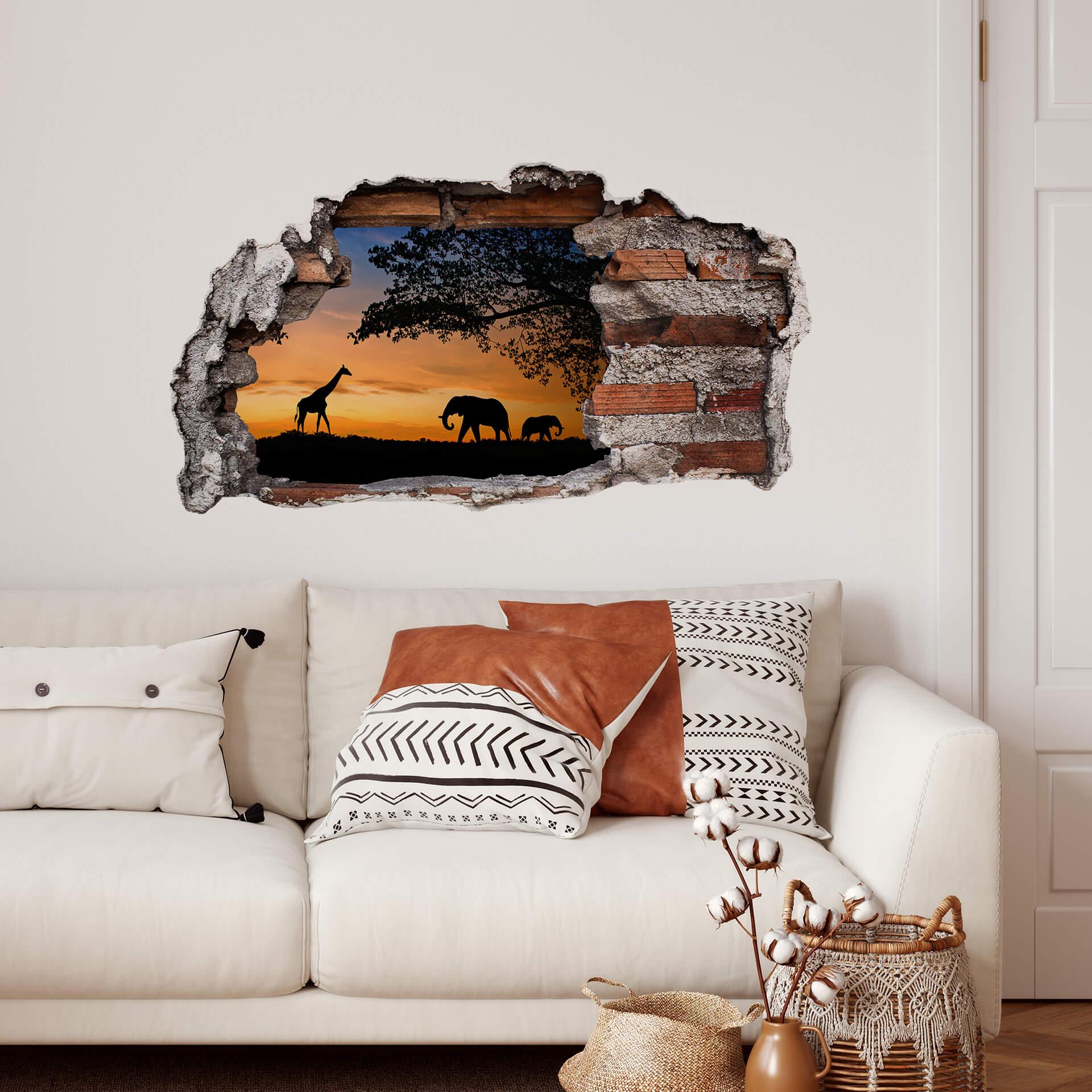 3D Wallsticker afrikansk solnedgang