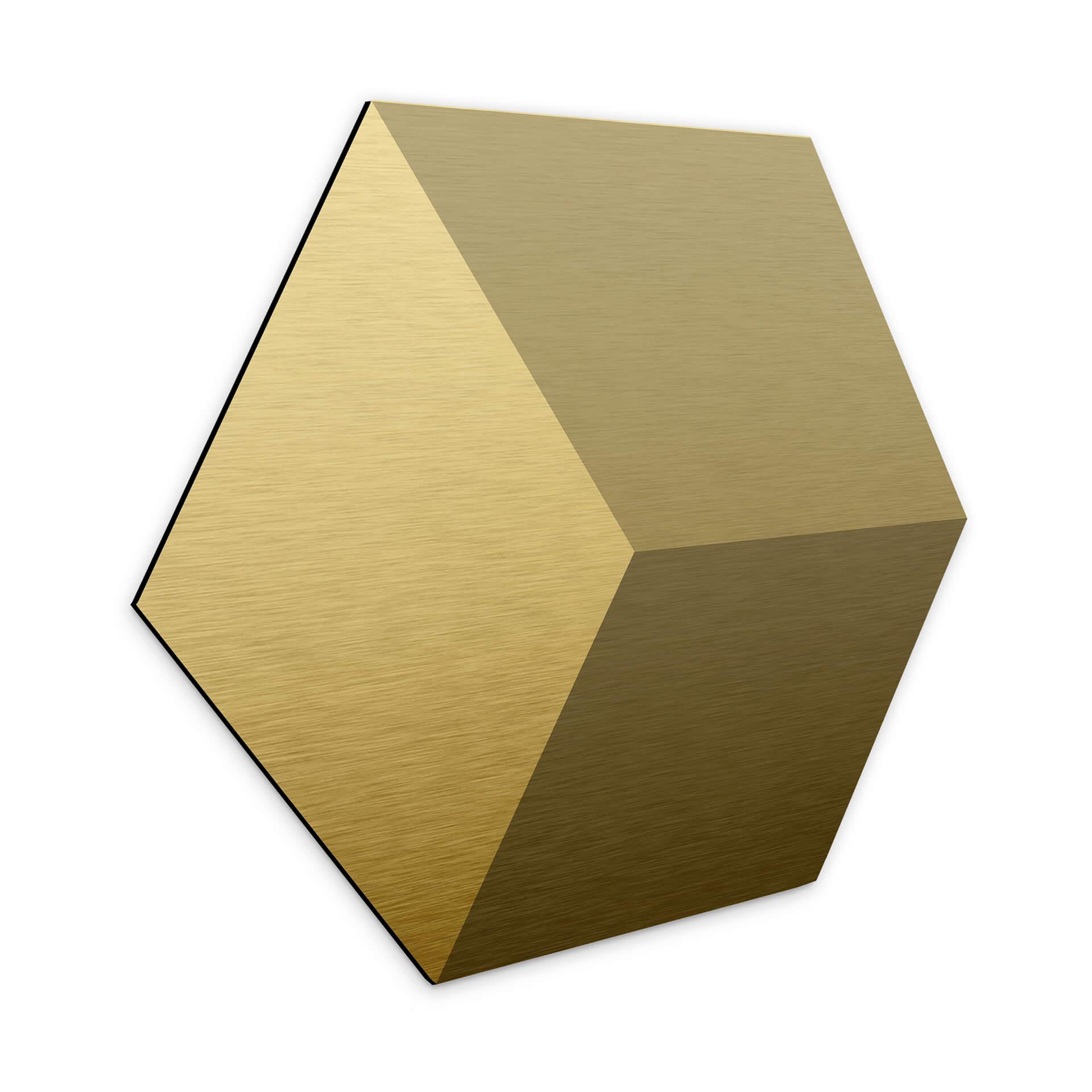 3D Hexagon Alu-Dibond - Guld