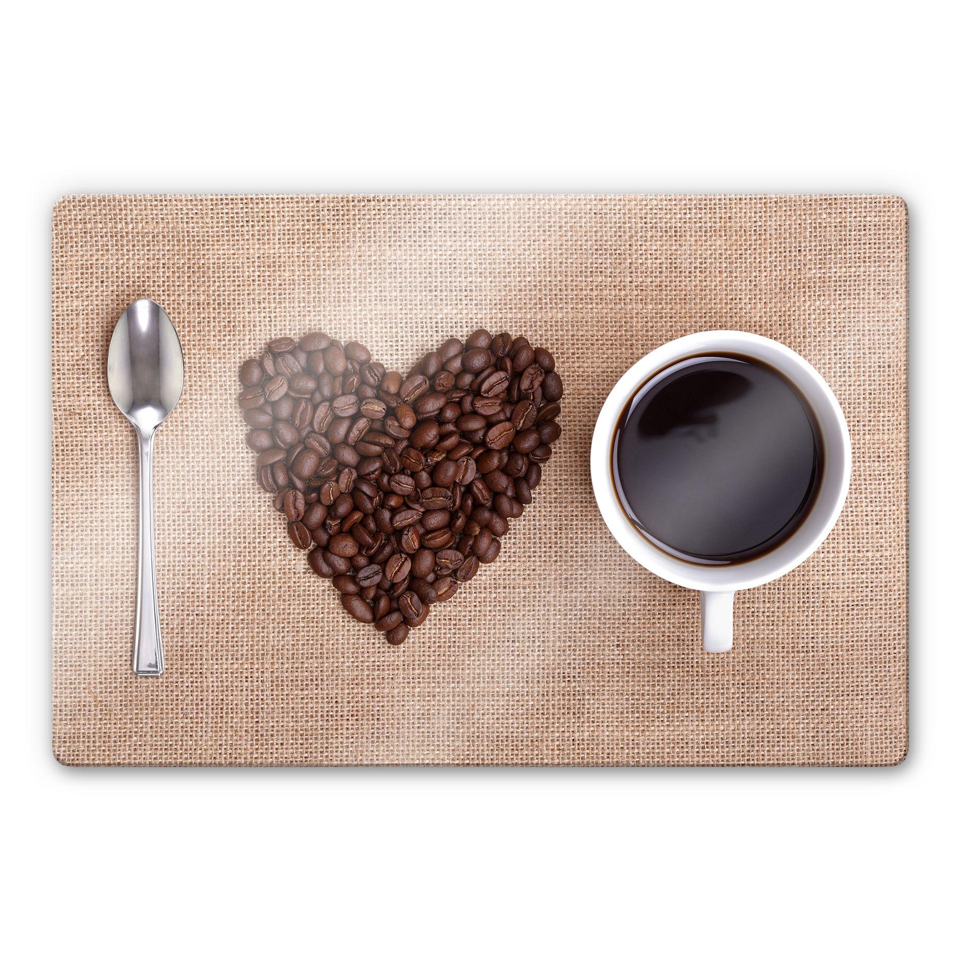 Tableau en verre - I love Coffee