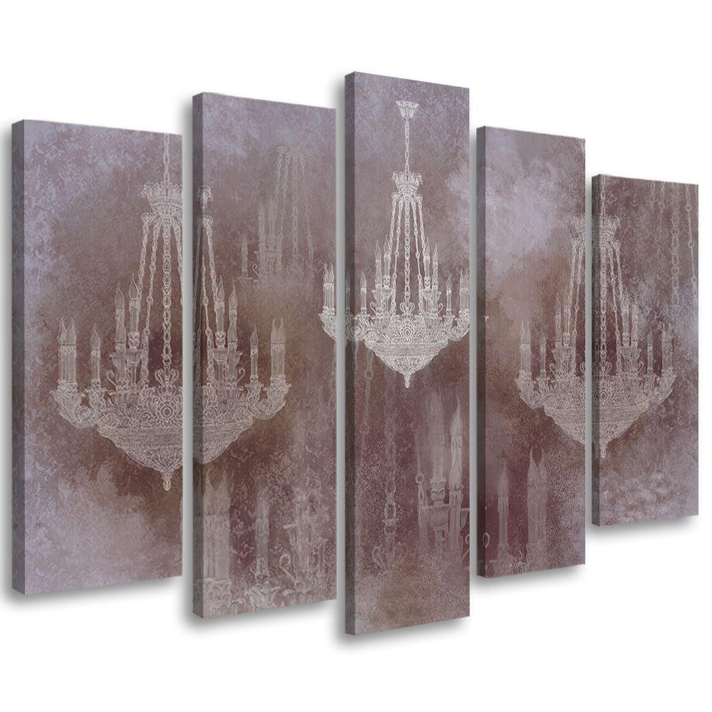 Canvas print 5 dele, lysekrone