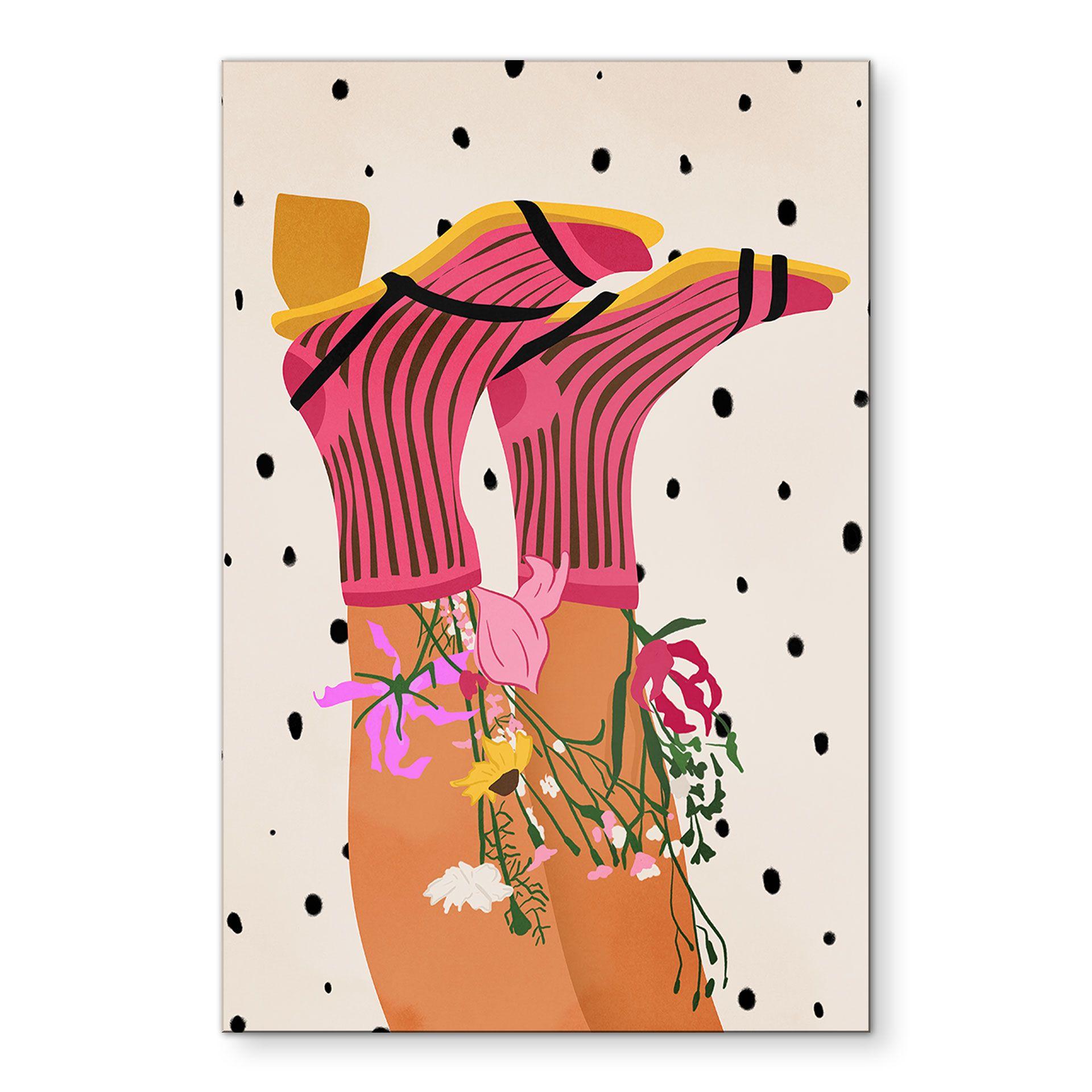 Billede sokkekærlighed møder flower power - Mokate – print på aluminium (Alu-Dibond)
