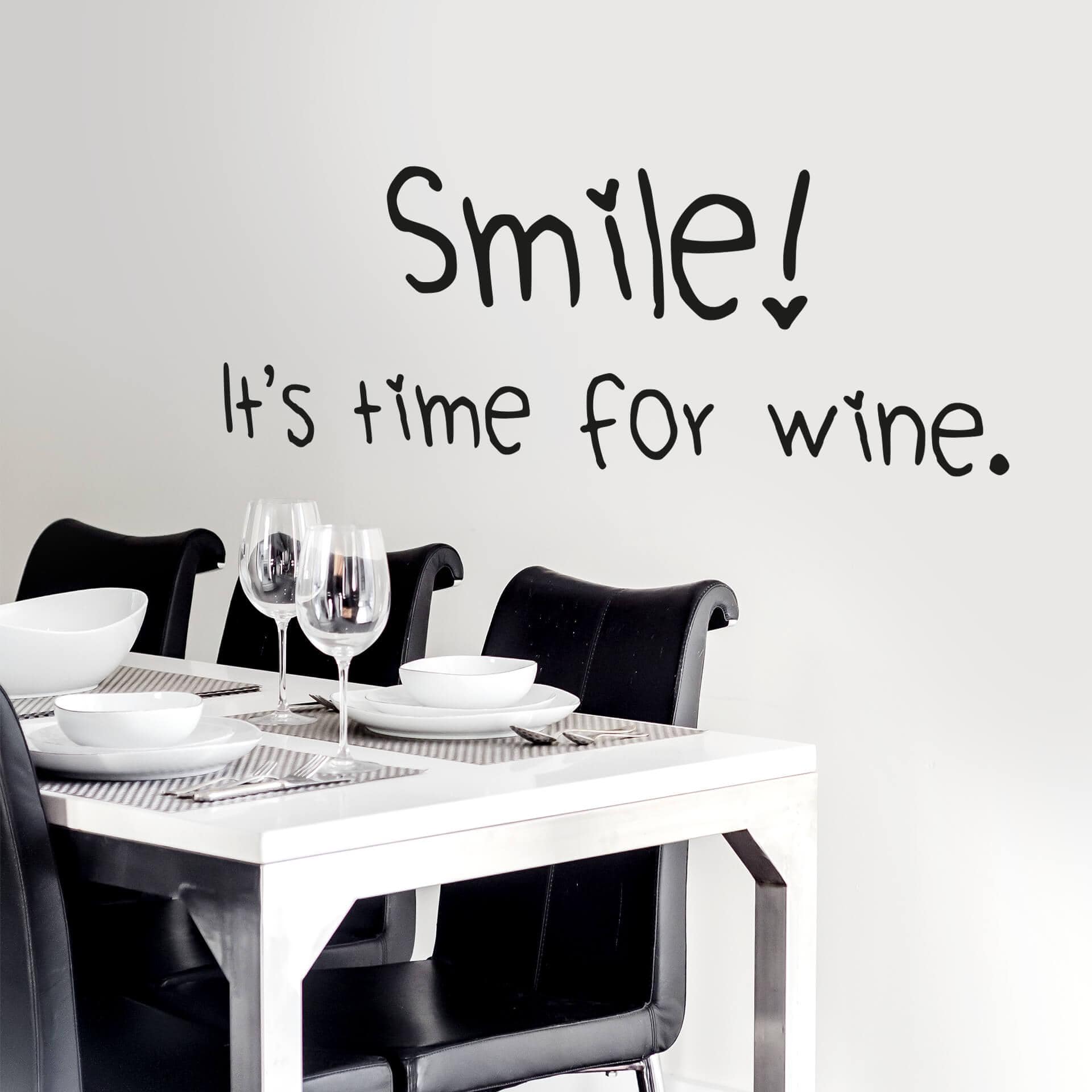 Wallsticker -  Smile it's time for wine