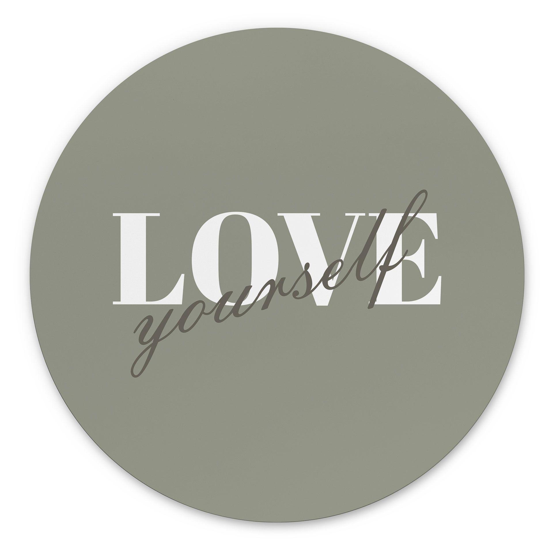 Dibond vægdekoration Love yourself – print på aluminium (Alu-Dibond)