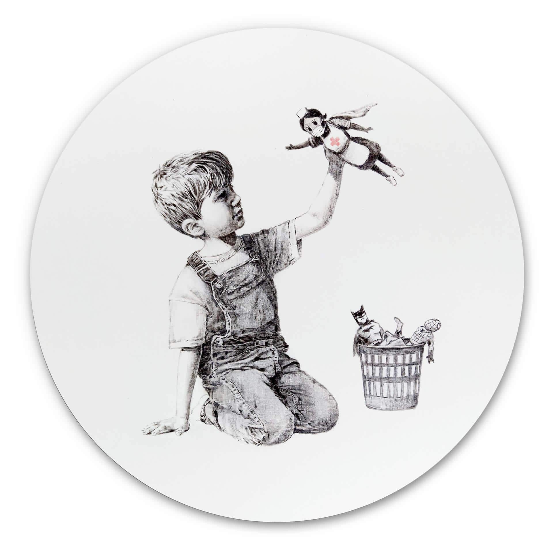 Wandcirkel Banksy - Real Hero