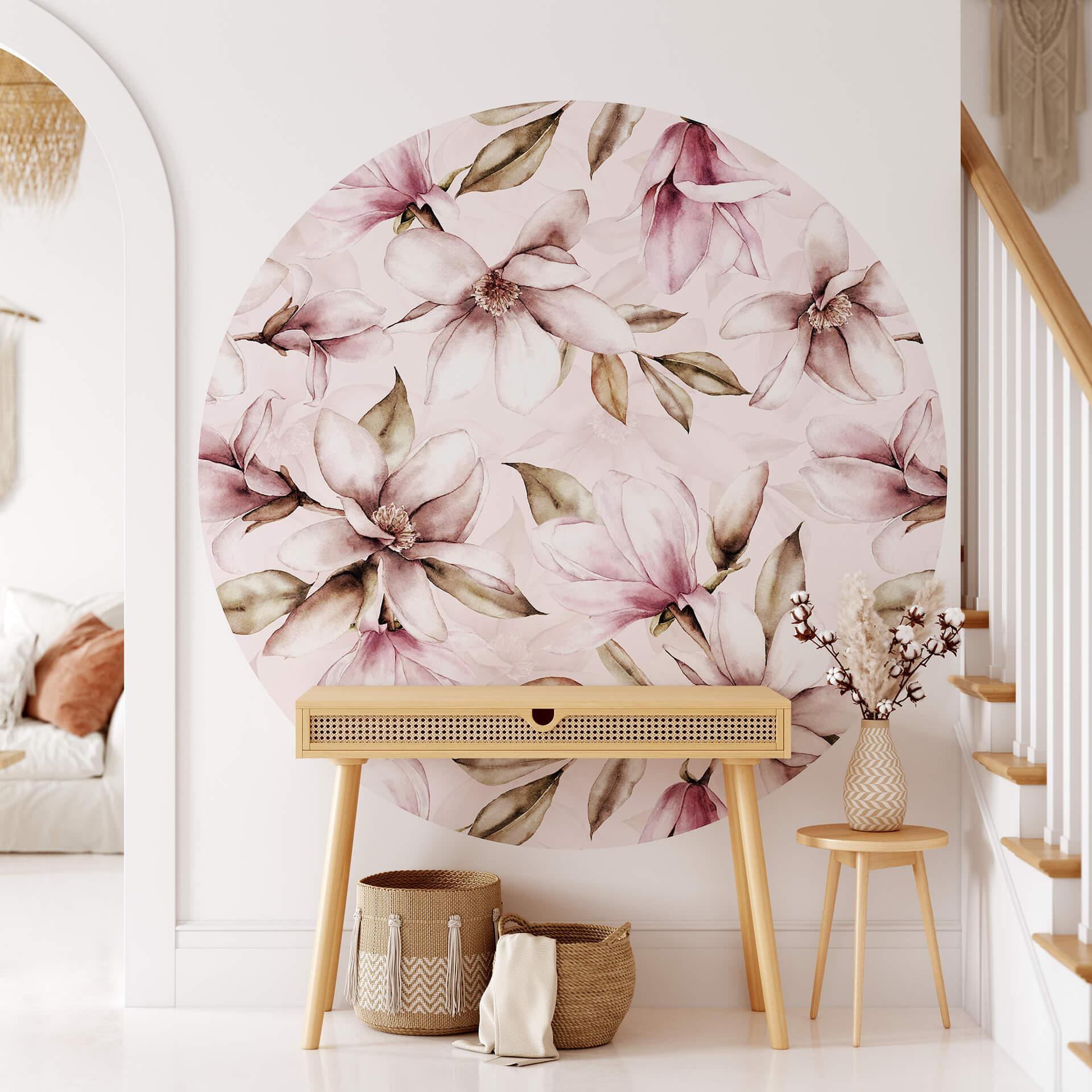 Fototapet - Rundt UN Designs - Soft Magnolia - vliesetapet/selvklæbende non-woven tapet