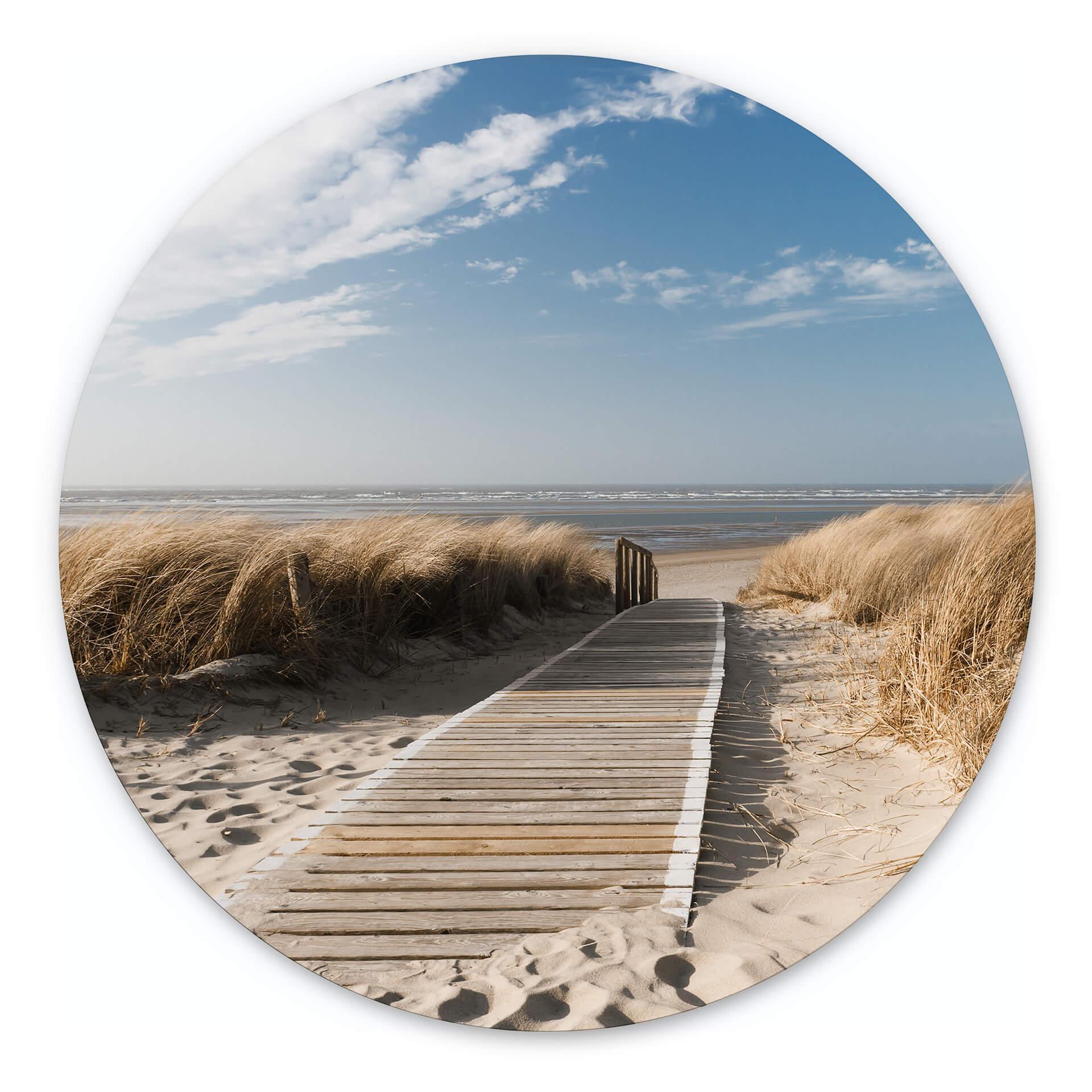 Tableau sur alu-Dibond rond Au bord de la mer Baltique