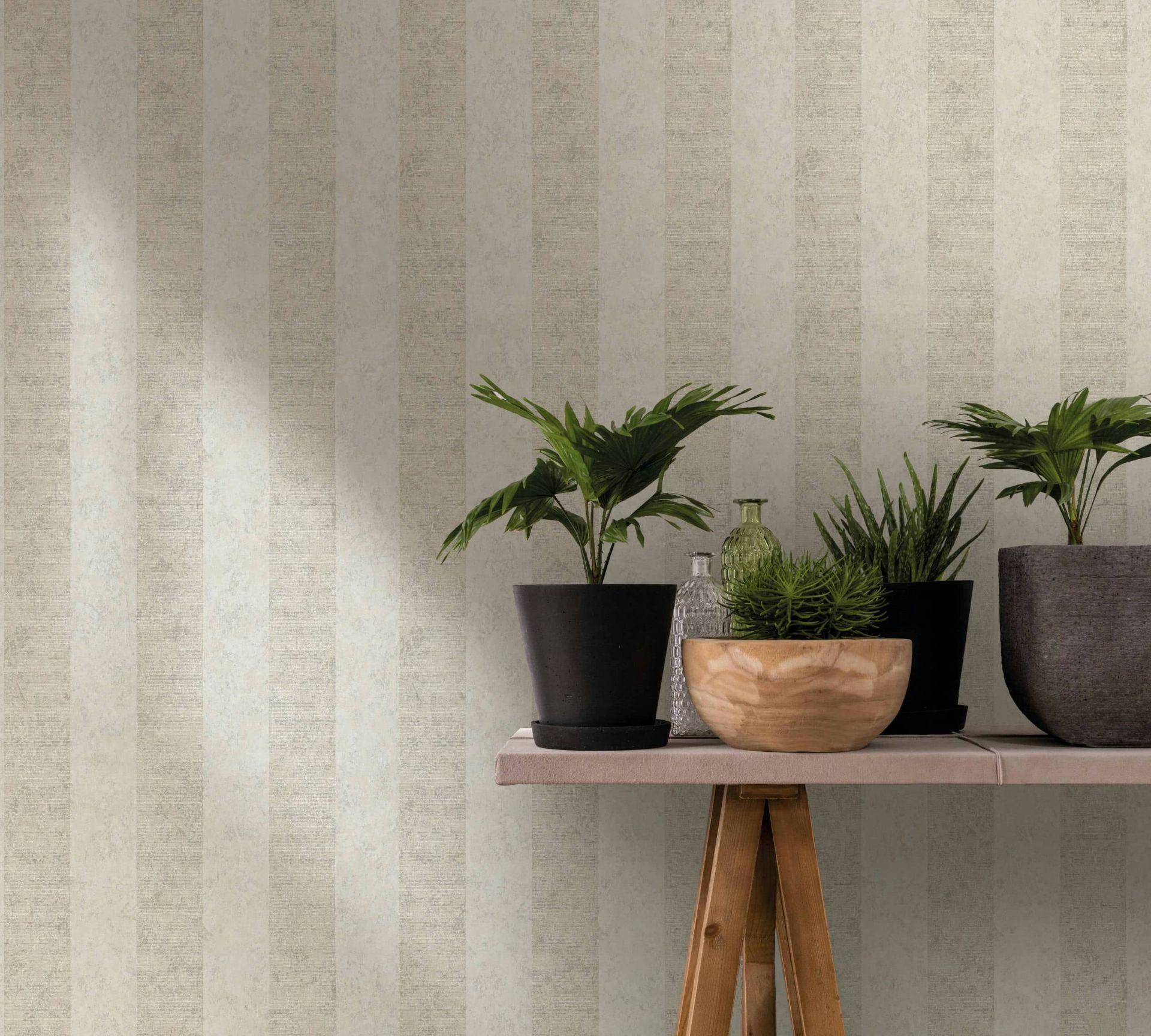 non-woven tapet beige striber til stue soveværelse køkken marburg tapet